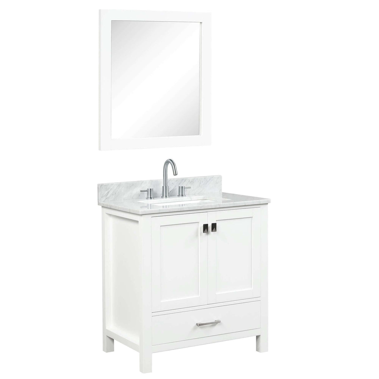 Blossom Geneva Freestanding Bathroom Vanity With Countertop, Undermount Sink & Mirror