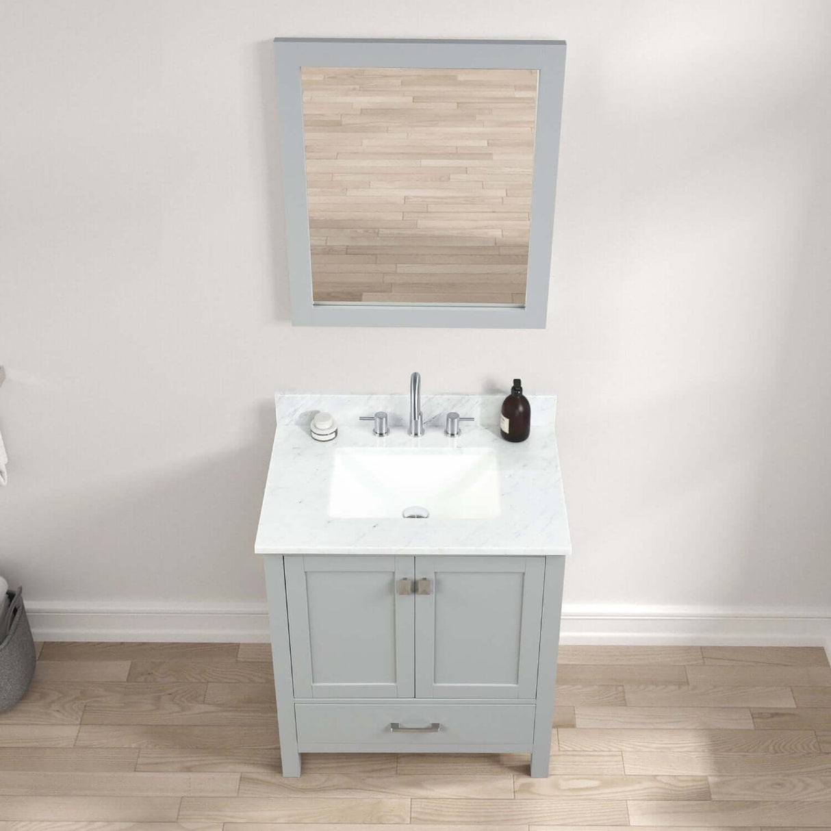 Blossom Geneva Freestanding Bathroom Vanity With Countertop, Undermount Sink & Mirror