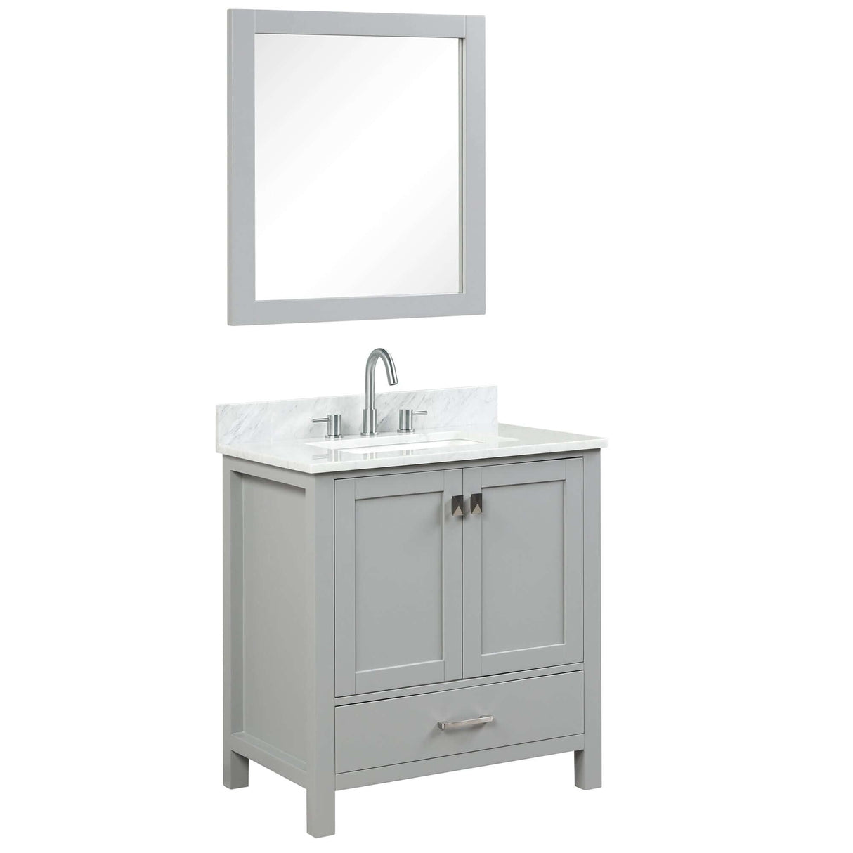 Blossom Geneva Freestanding Bathroom Vanity With Countertop, Undermount Sink & Mirror