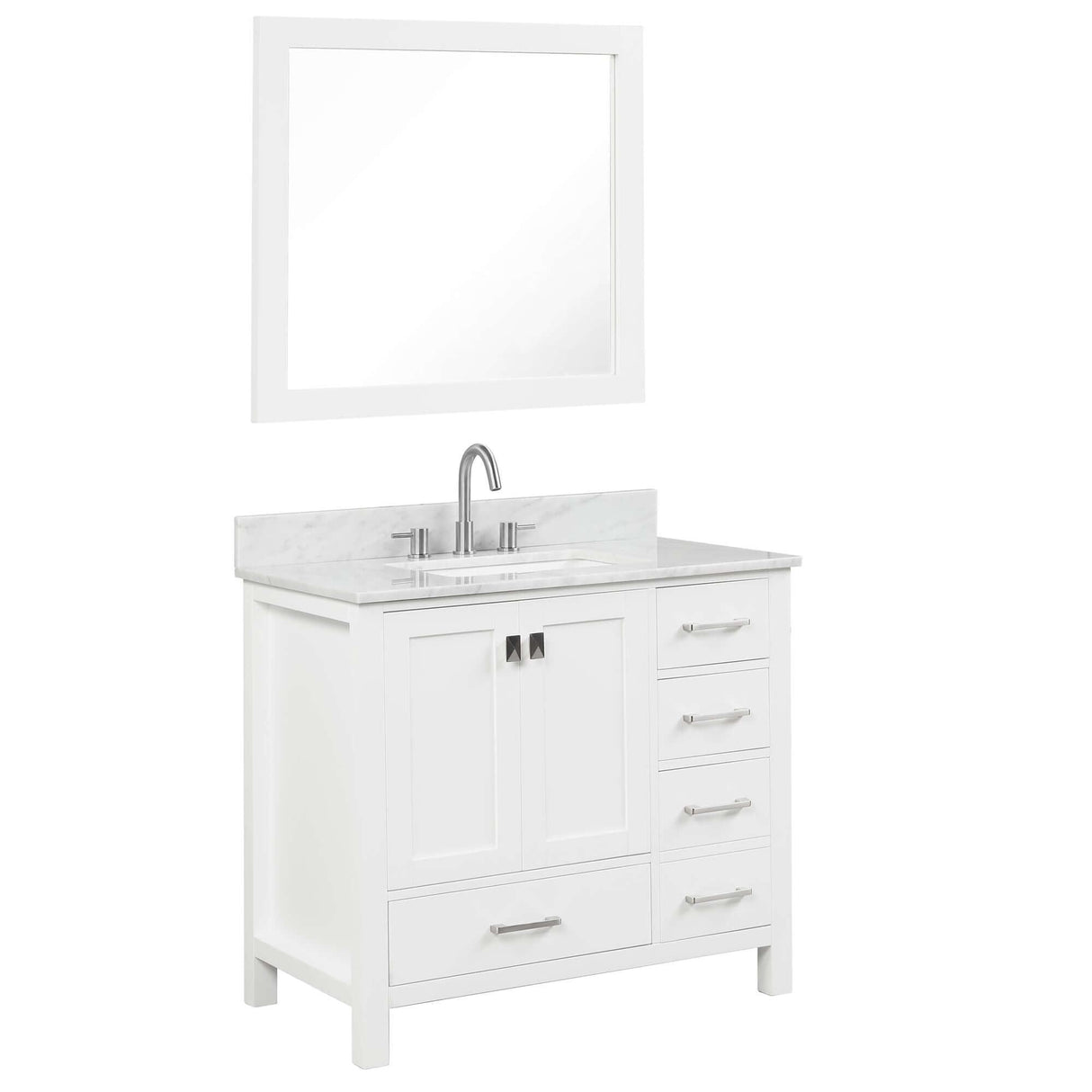 Blossom Geneva Freestanding Bathroom Vanity With Countertop, Undermount Sink & Mirror