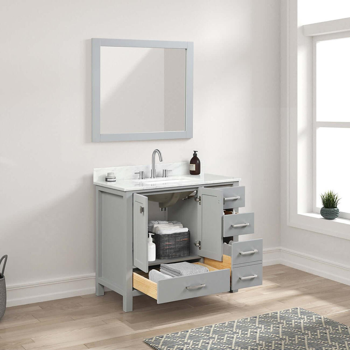 Blossom Geneva Single Sink Freestanding Bathroom Vanity With Countertop & Undermount Sink