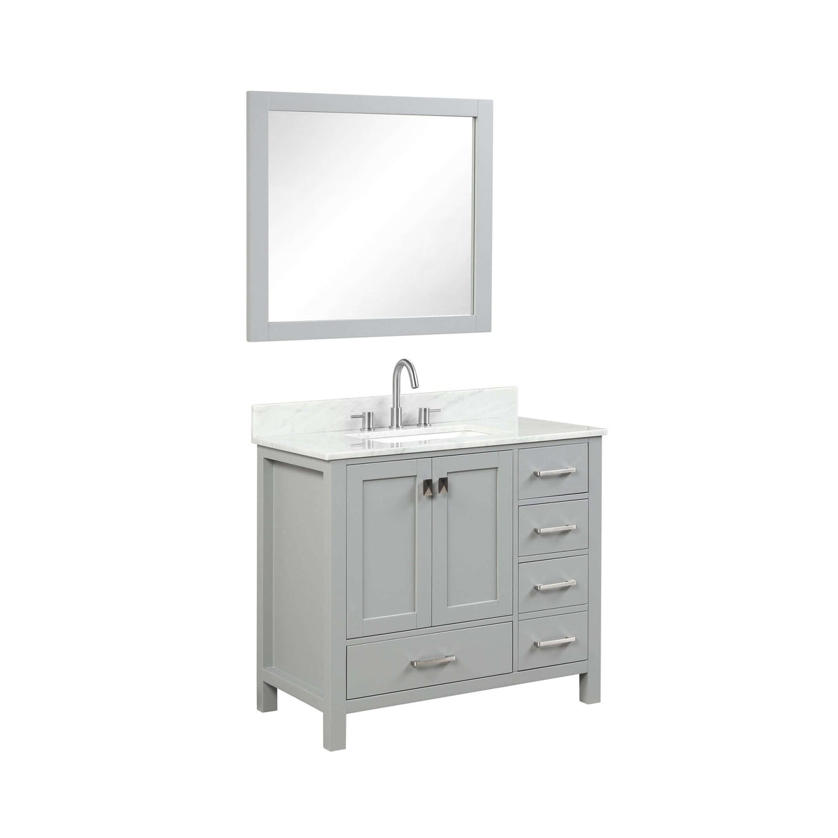 Blossom Geneva Freestanding Bathroom Vanity With Countertop, Undermount Sink & Mirror