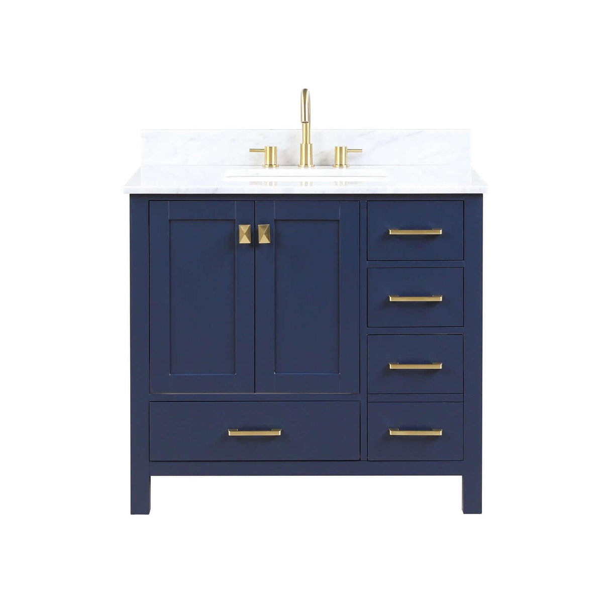 Blossom Geneva Single Sink Freestanding Bathroom Vanity With Countertop, 36", Blue