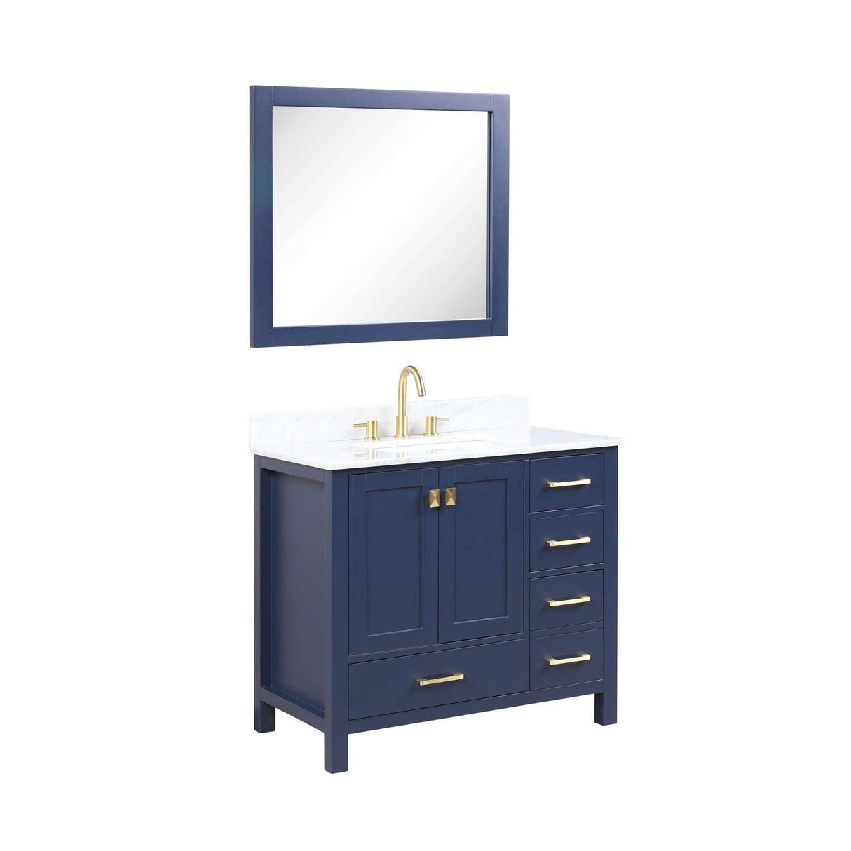 Blossom Geneva Freestanding Bathroom Vanity With Countertop, Undermount Sink & Mirror