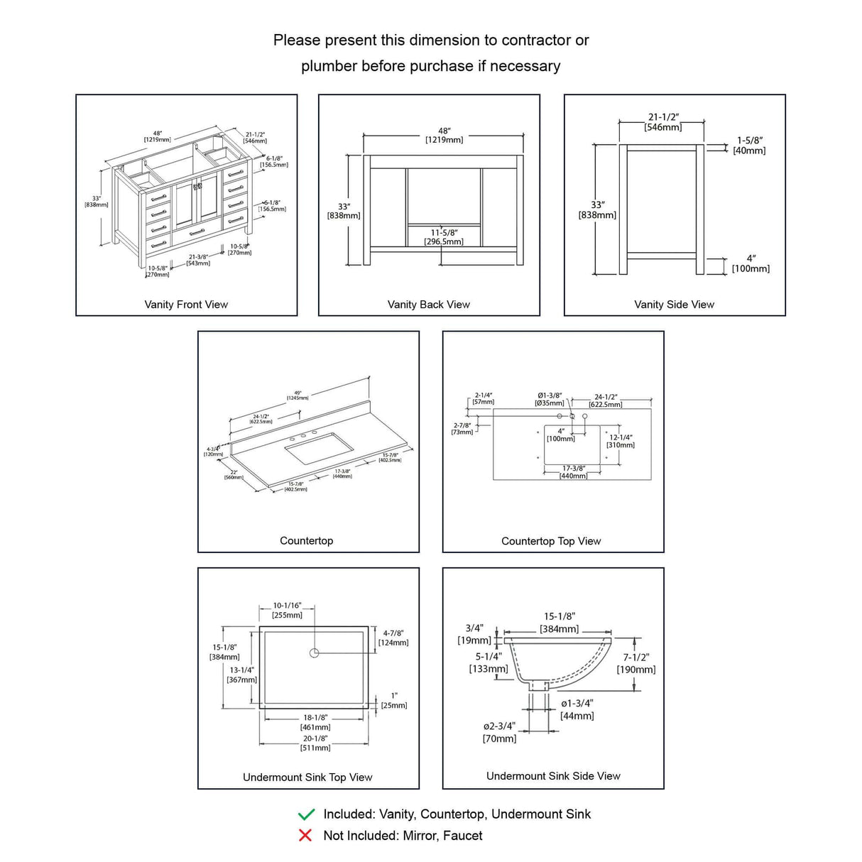 Blossom Geneva Single Sink Freestanding Bathroom Vanity With Countertop & Undermount Sink