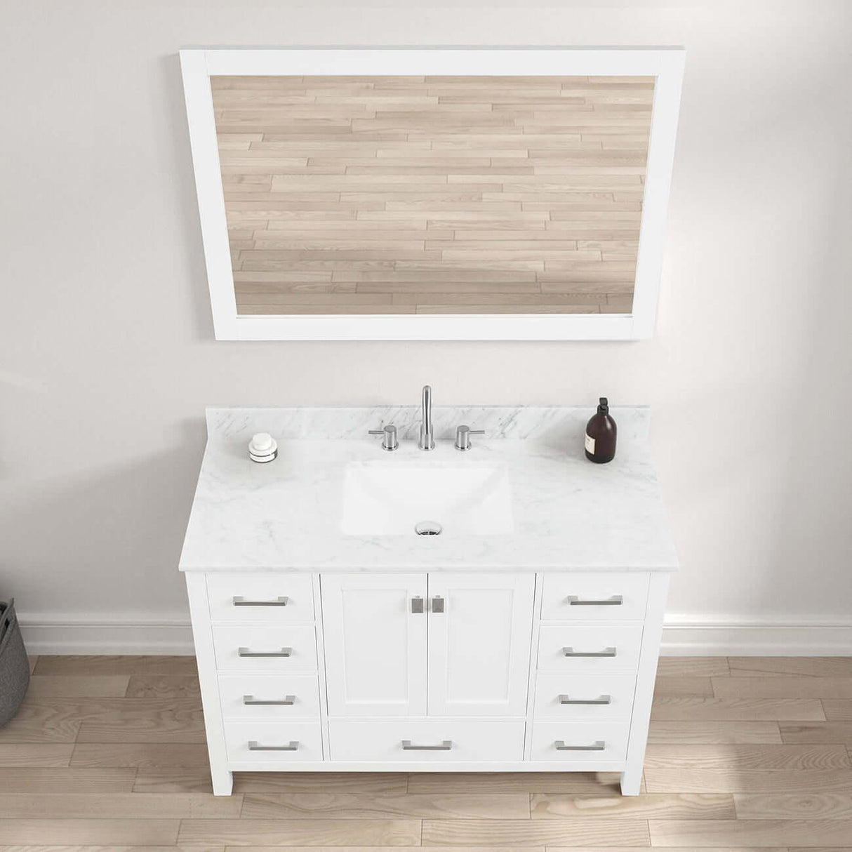 Blossom Geneva Freestanding Bathroom Vanity With Countertop, Undermount Sink & Mirror