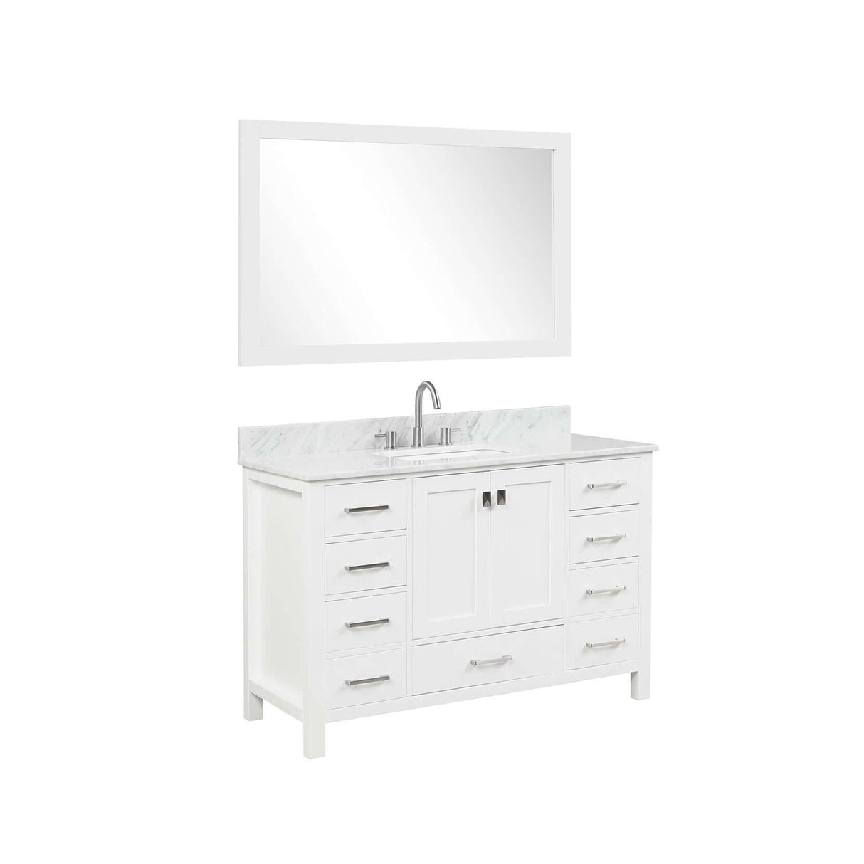 Blossom Geneva Freestanding Bathroom Vanity With Countertop, Undermount Sink & Mirror
