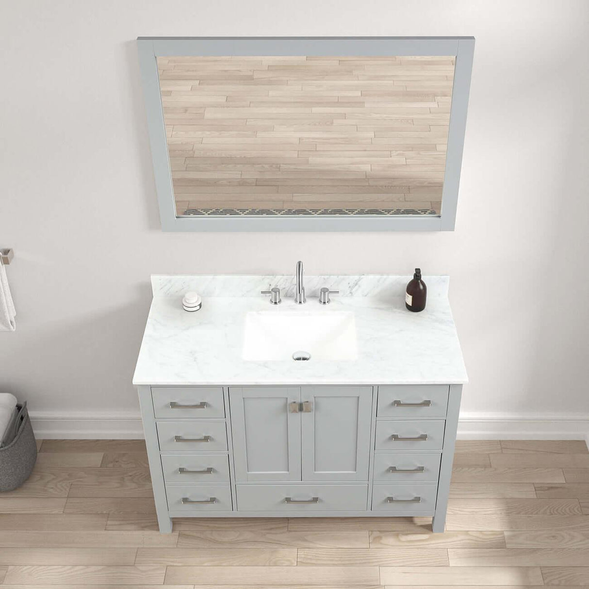 Blossom Geneva Freestanding Bathroom Vanity With Countertop, Undermount Sink & Mirror