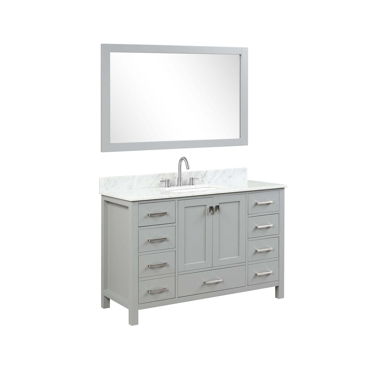 Blossom Geneva Freestanding Bathroom Vanity With Countertop, Undermount Sink & Mirror