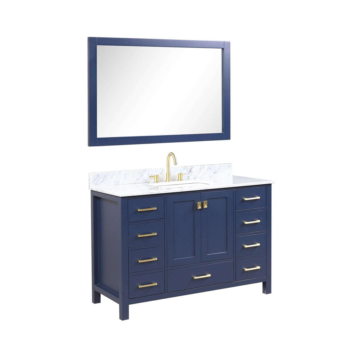 Blossom Geneva Freestanding Bathroom Vanity With Countertop, Undermount Sink & Mirror