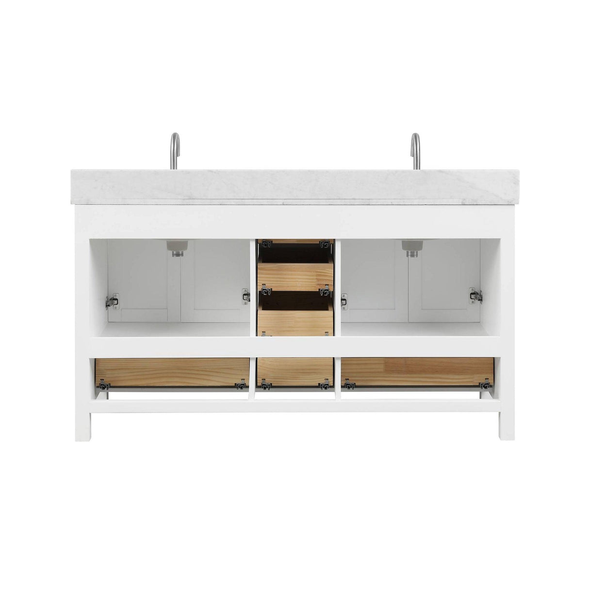Blossom Geneva 60" Double Sink Freestanding Bathroom Vanity With Countertop, Undermount Sink, Mirrors