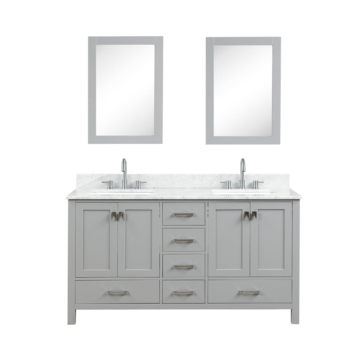 Blossom Geneva 60" Double Sink Freestanding Bathroom Vanity With Countertop, Undermount Sink, Mirrors