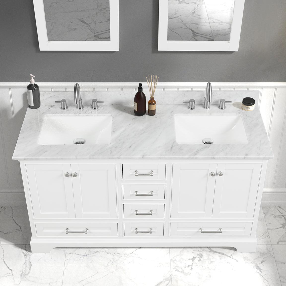 Blossom Copenhagen 60" Freestanding Double Sink Bath Vanity, Countertop & Undermount Sink