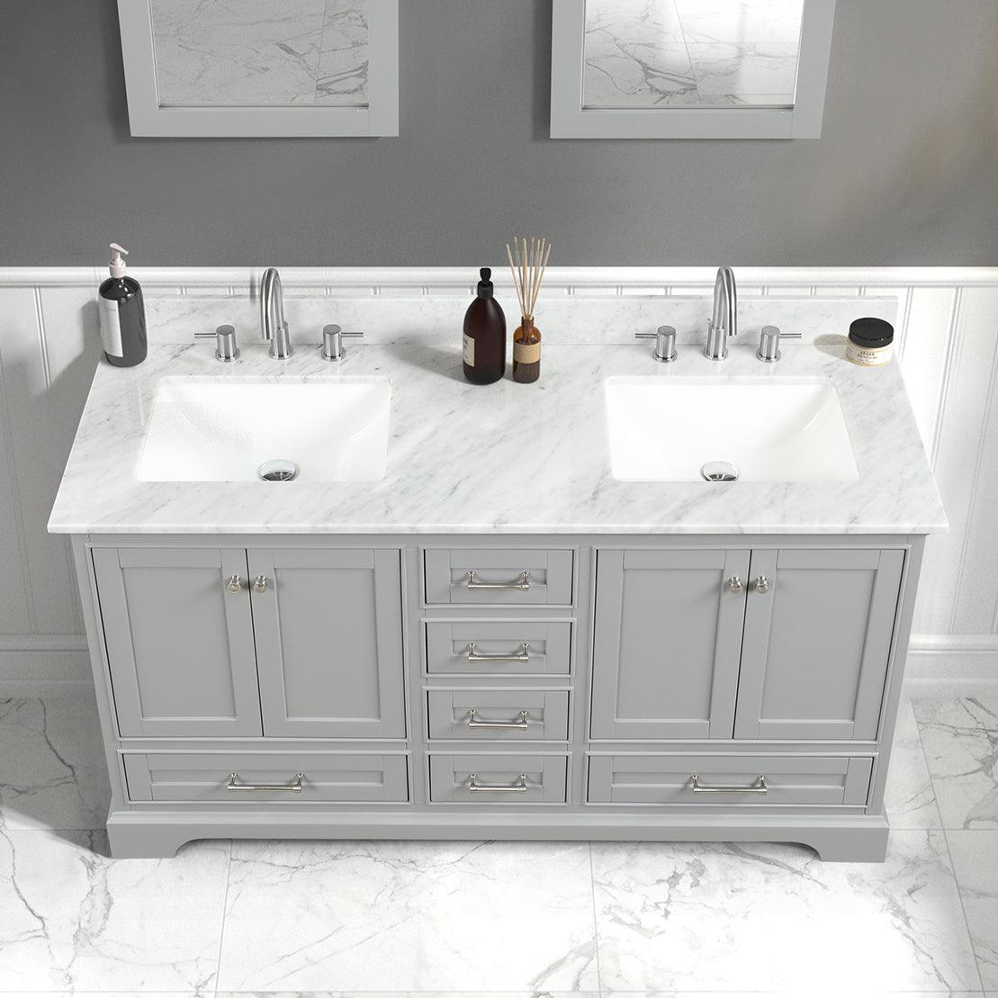 Blossom Copenhagen 60" Freestanding Double Sink Bath Vanity, Countertop & Undermount Sink