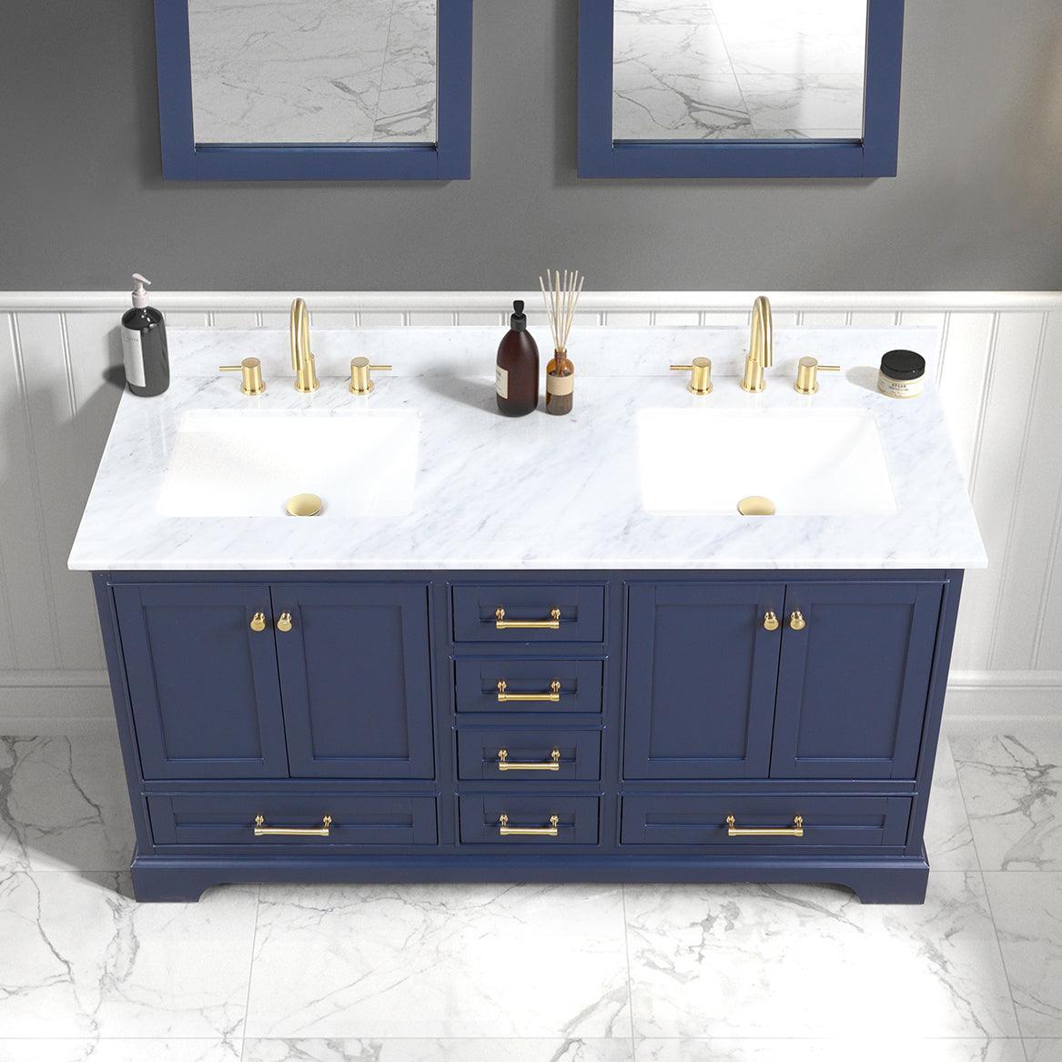 Blossom Copenhagen 60" Freestanding Double Sink Bath Vanity, Countertop & Undermount Sink