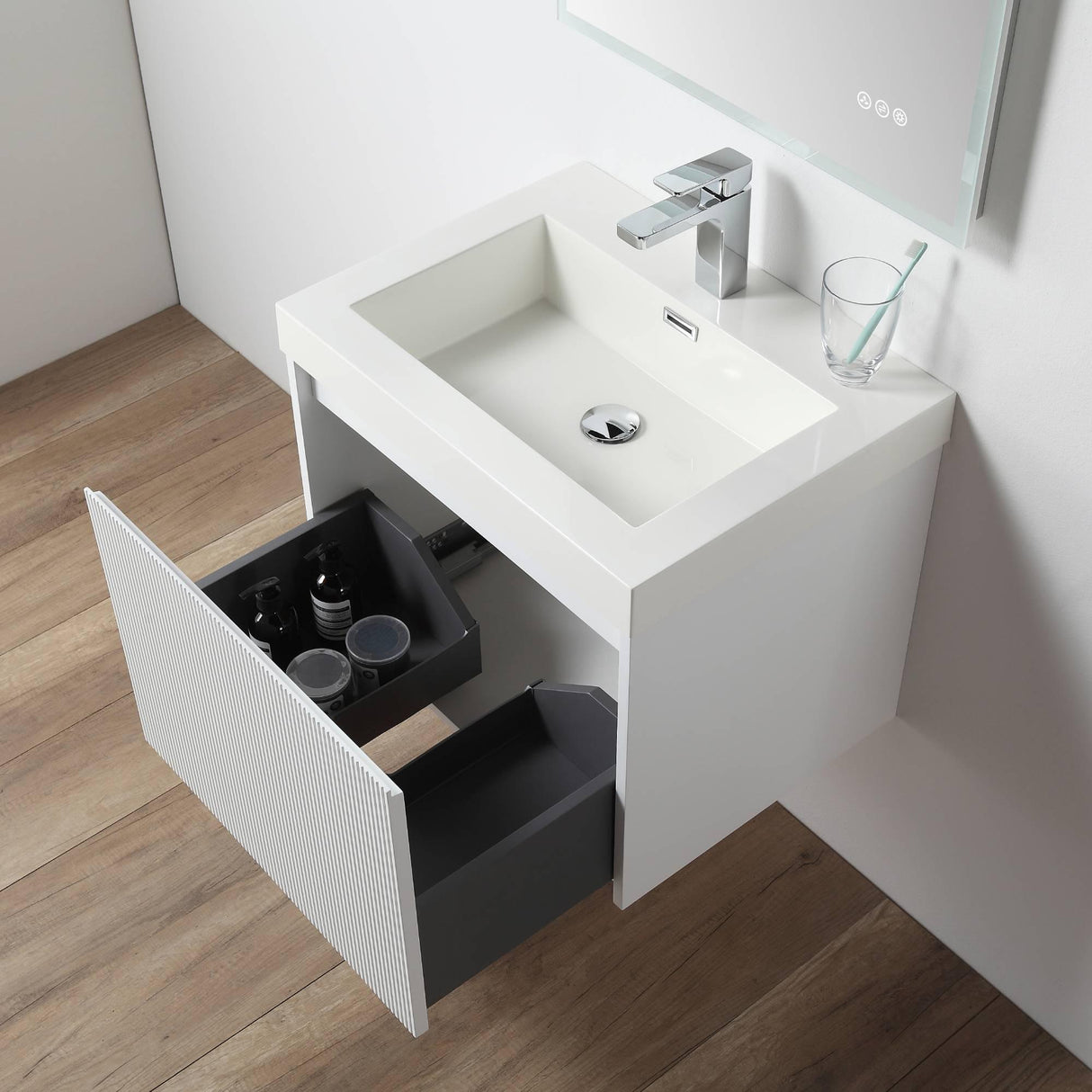 Sleek Minimalism: Blossom Positano Single Sink Floating Vanity 20" to 48"