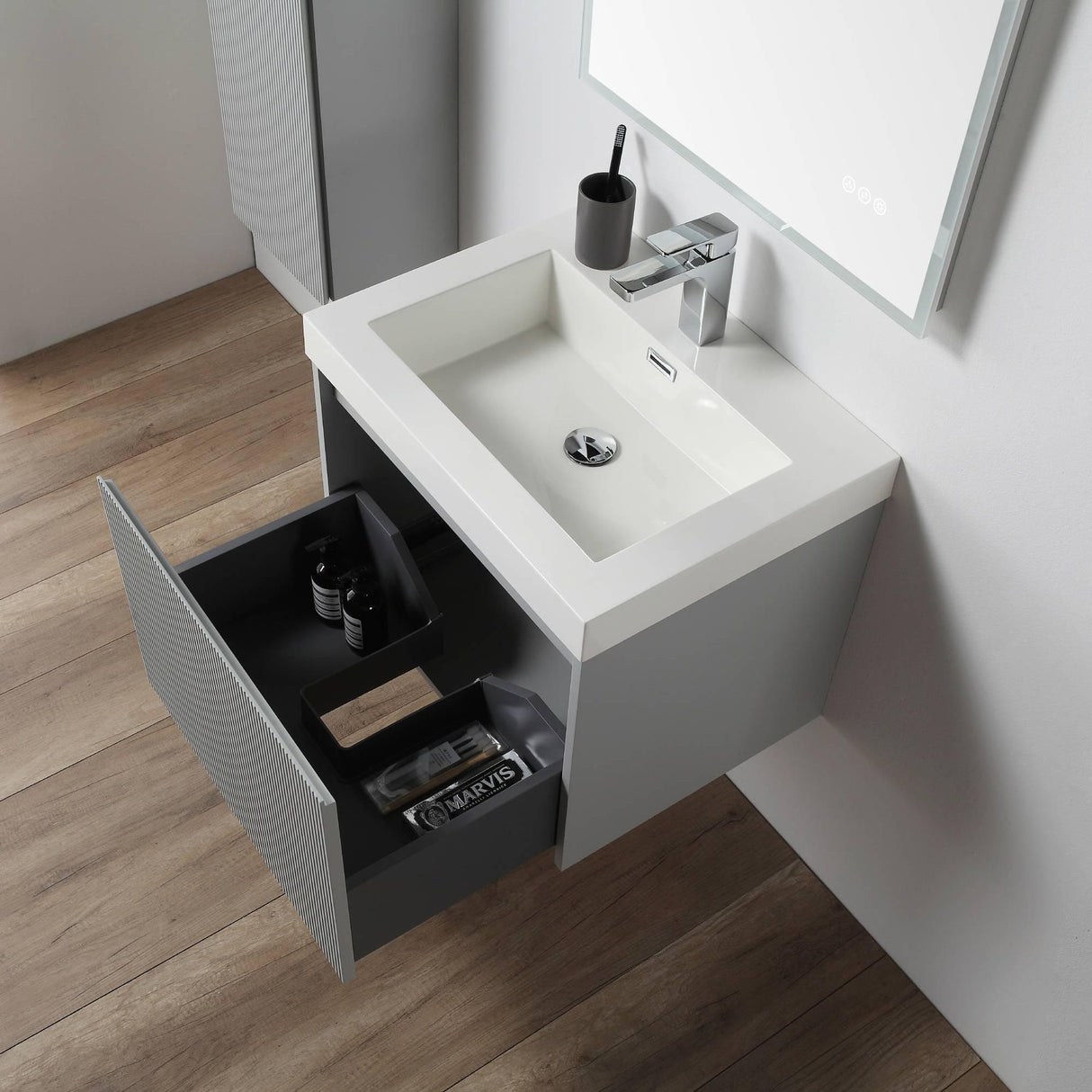 Sleek Minimalism: Blossom Positano Single Sink Floating Vanity 20" to 48"