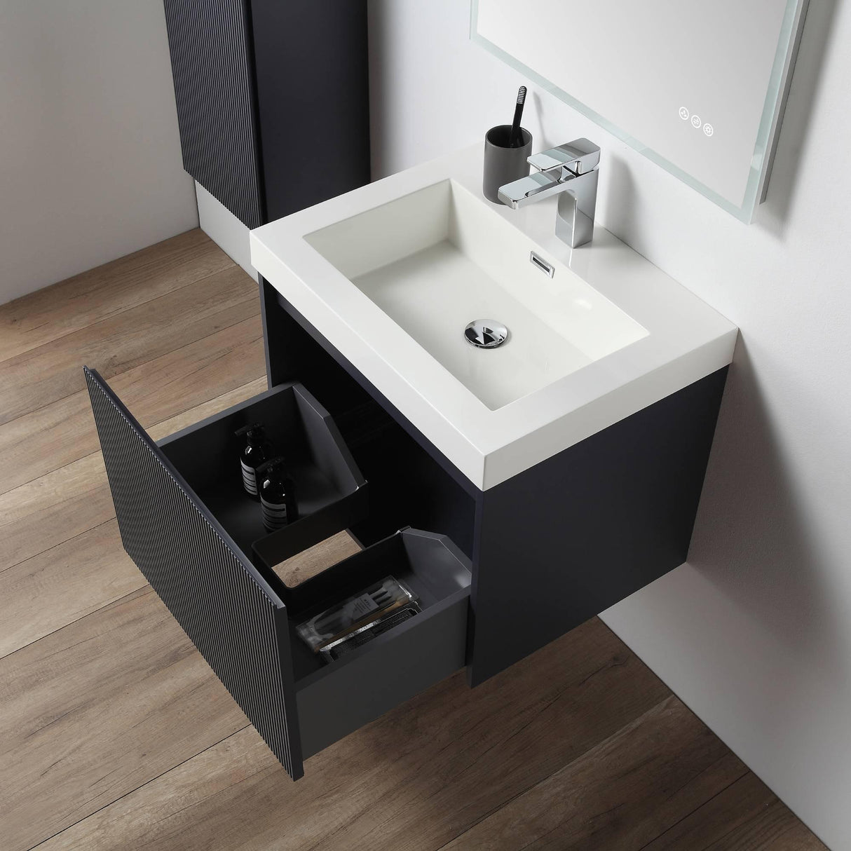 Sleek Minimalism: Blossom Positano Single Sink Floating Vanity 20" to 48"