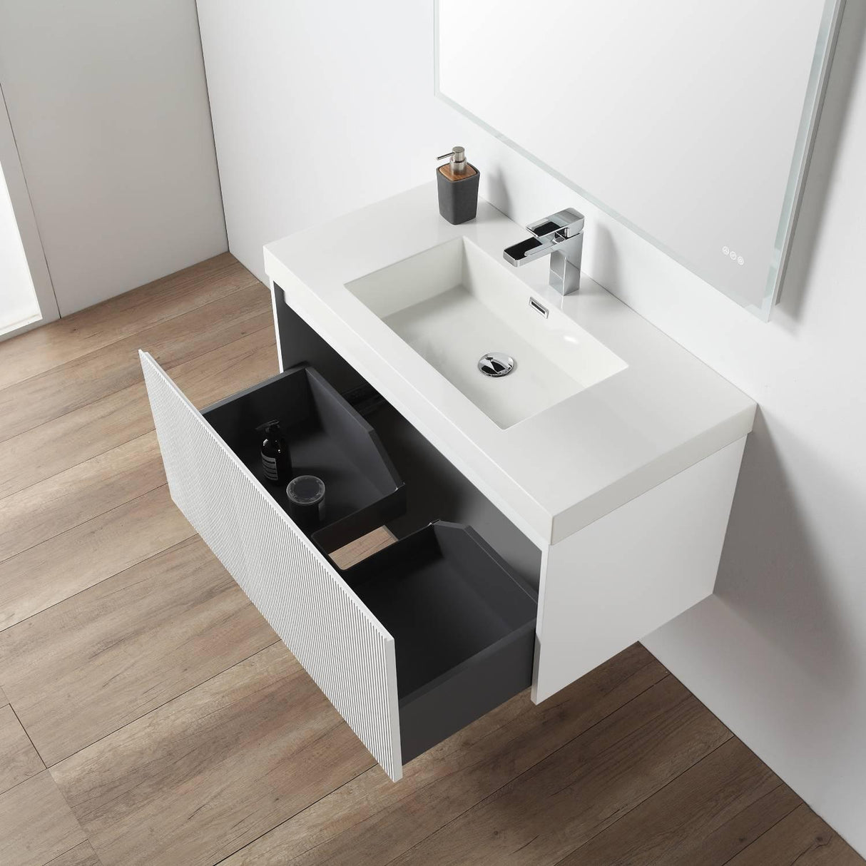 Sleek Minimalism: Blossom Positano Single Sink Floating Vanity 20" to 48"