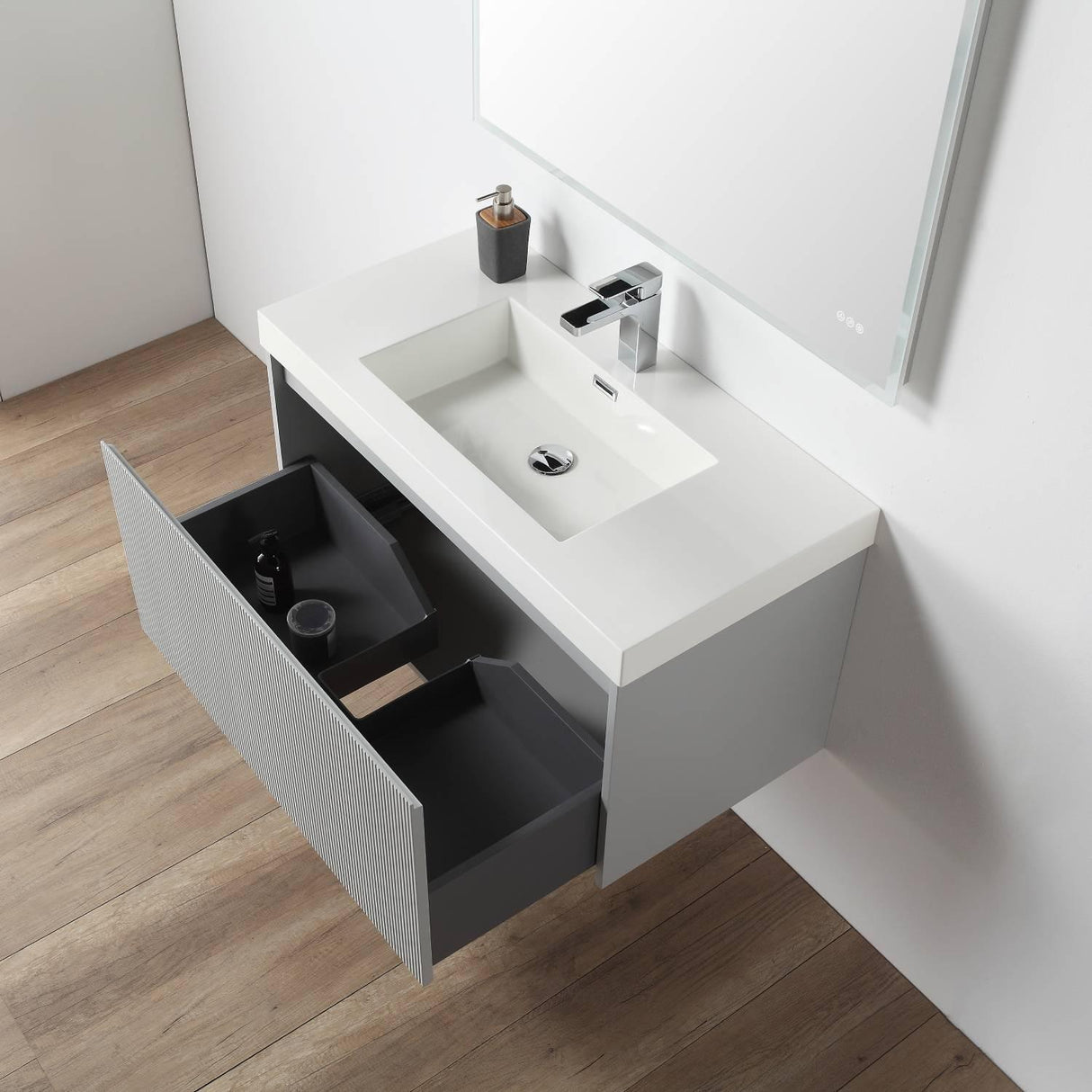 Sleek Minimalism: Blossom Positano Single Sink Floating Vanity 20" to 48"
