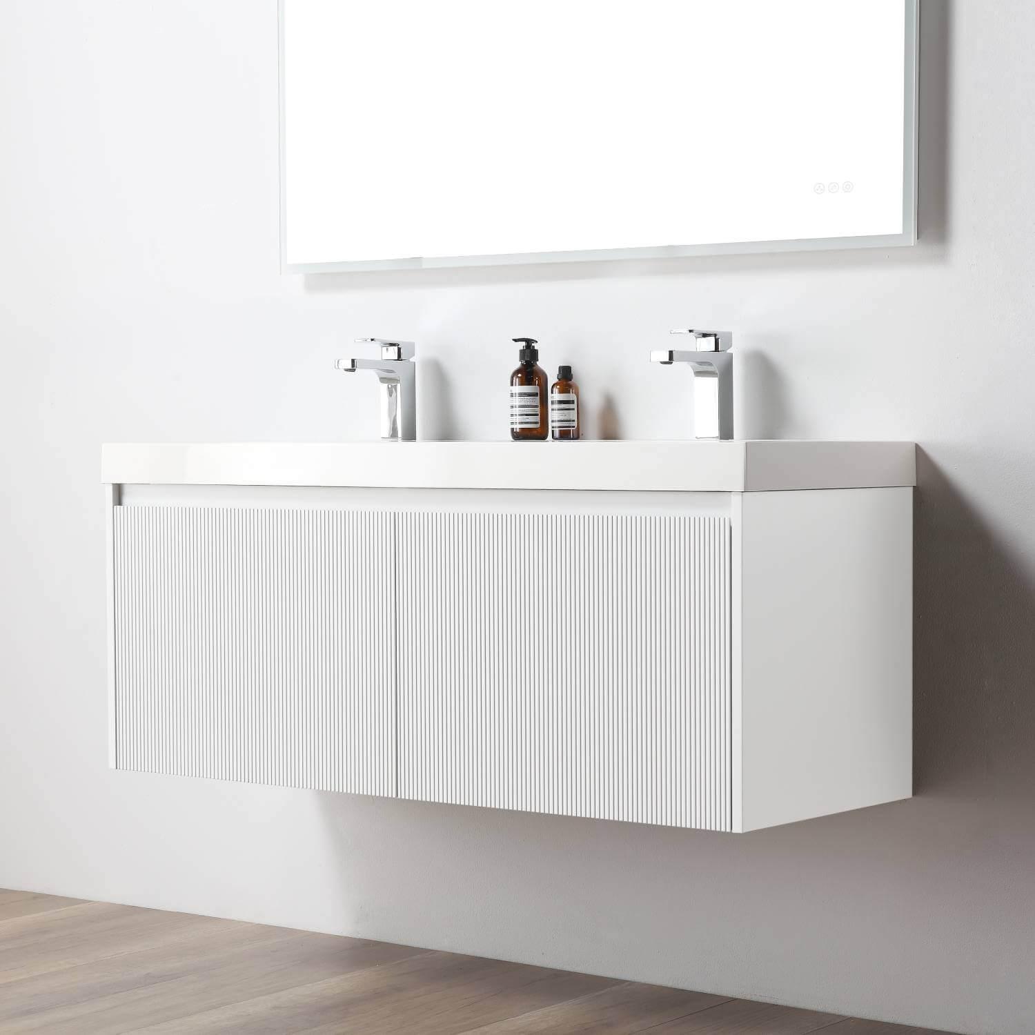 Blossom Positano 48" Floating Bathroom Vanity Single/ Double Sink & 2 Side Cabinet