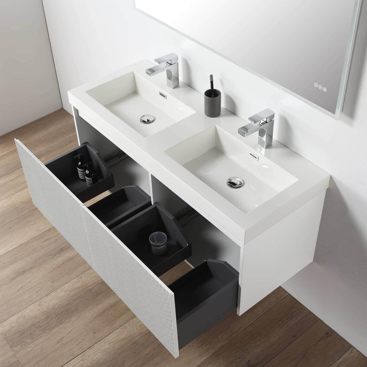 Blossom Positano 48" Floating Bathroom Vanity Single/ Double Sink & 2 Side Cabinet