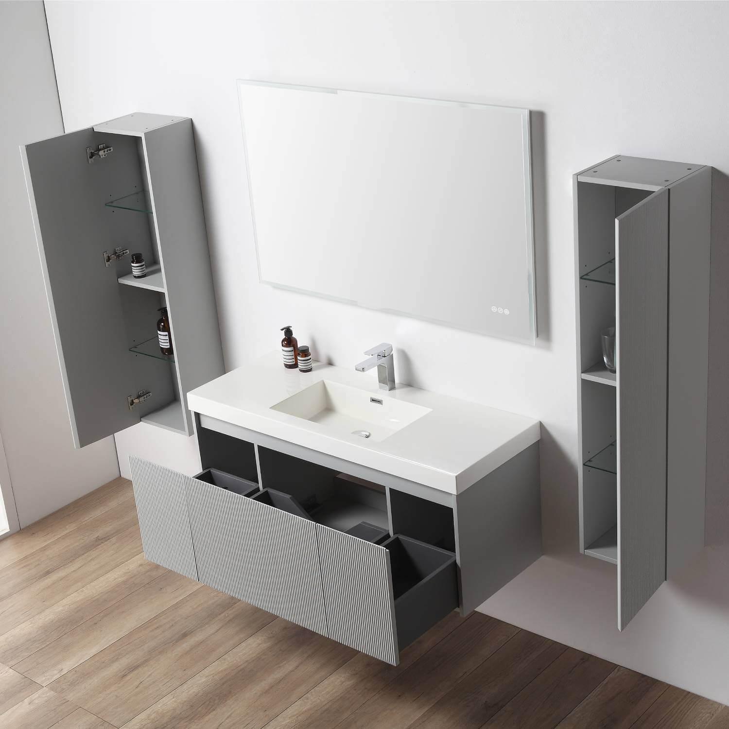 Blossom Positano 48" Floating Bathroom Vanity Single/ Double Sink & 2 Side Cabinet