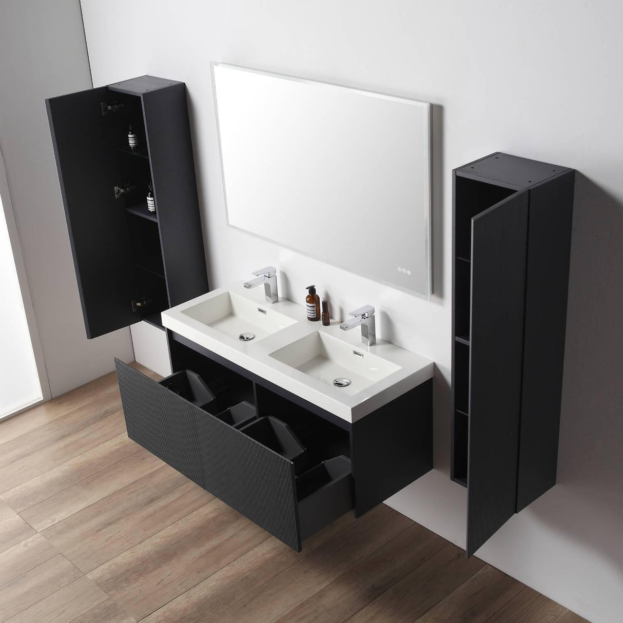 Blossom Positano 48" Floating Double Sink Vanity - Customize with Optional Side Cabinets