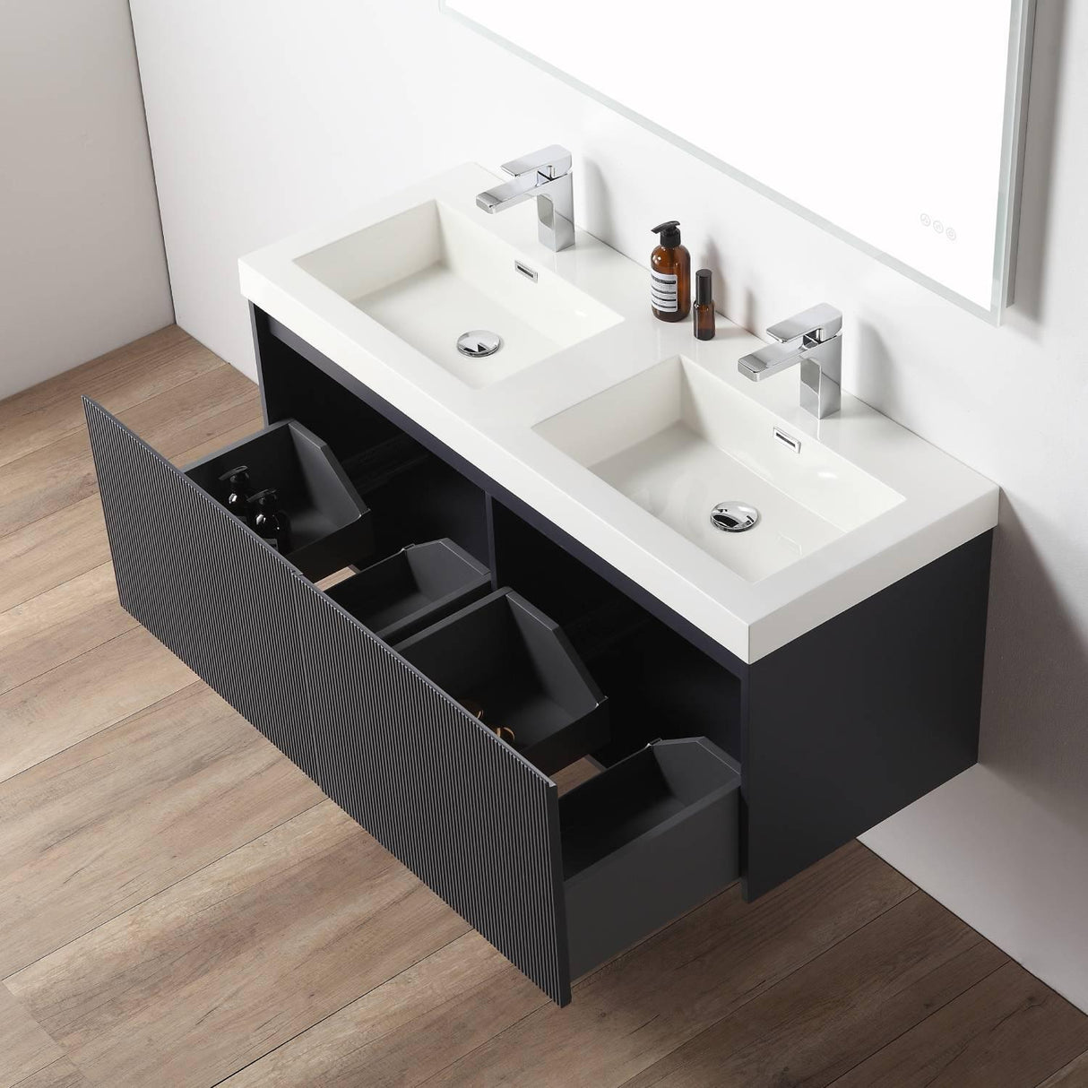 Blossom Positano 48" Floating Double Sink Vanity - Customize with Optional Side Cabinets