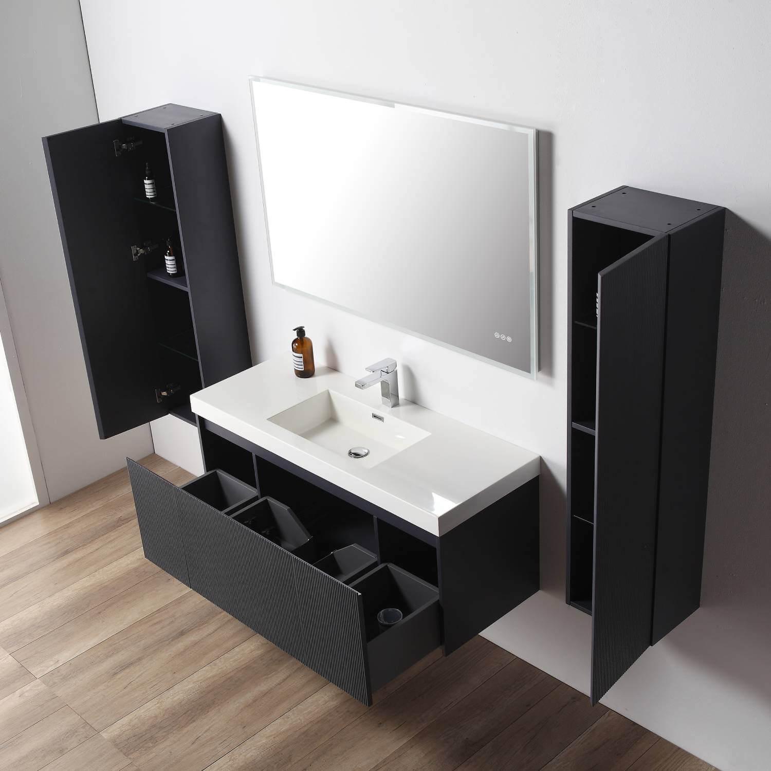 Blossom Positano 48" Floating Bathroom Vanity Single/ Double Sink & 2 Side Cabinet