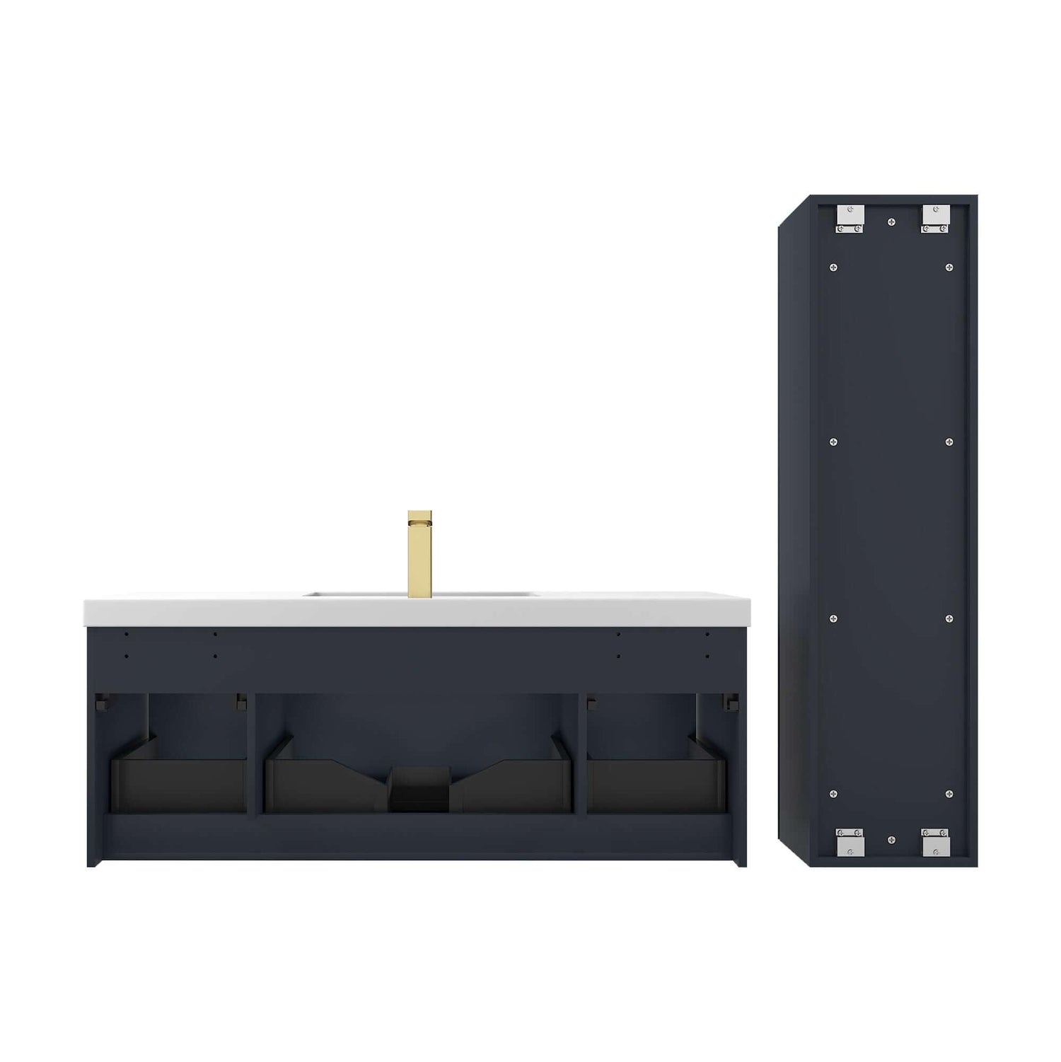 Blossom Positano 48" Floating Bathroom Vanity Single/ Double Sink & 2 Side Cabinet