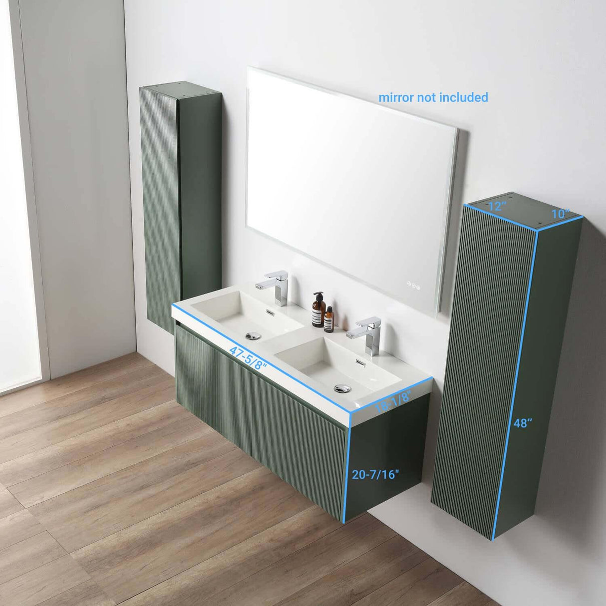 Blossom Positano 48" Floating Bathroom Vanity Single/ Double Sink & 2 Side Cabinet