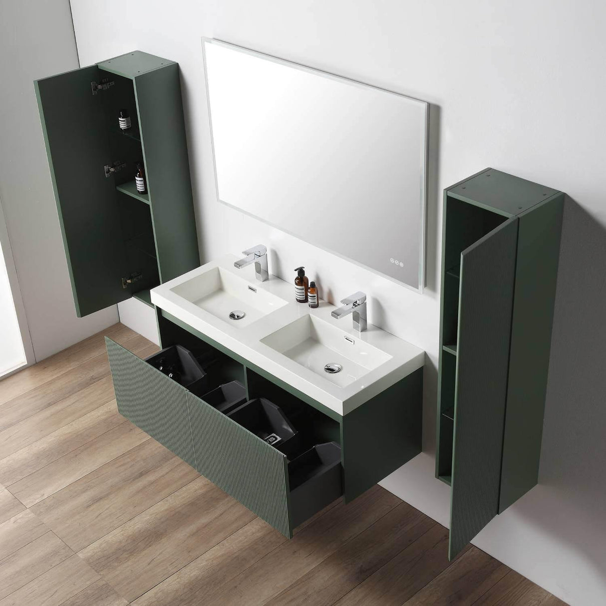Blossom Positano 48" Floating Bathroom Vanity Single/ Double Sink & 2 Side Cabinet