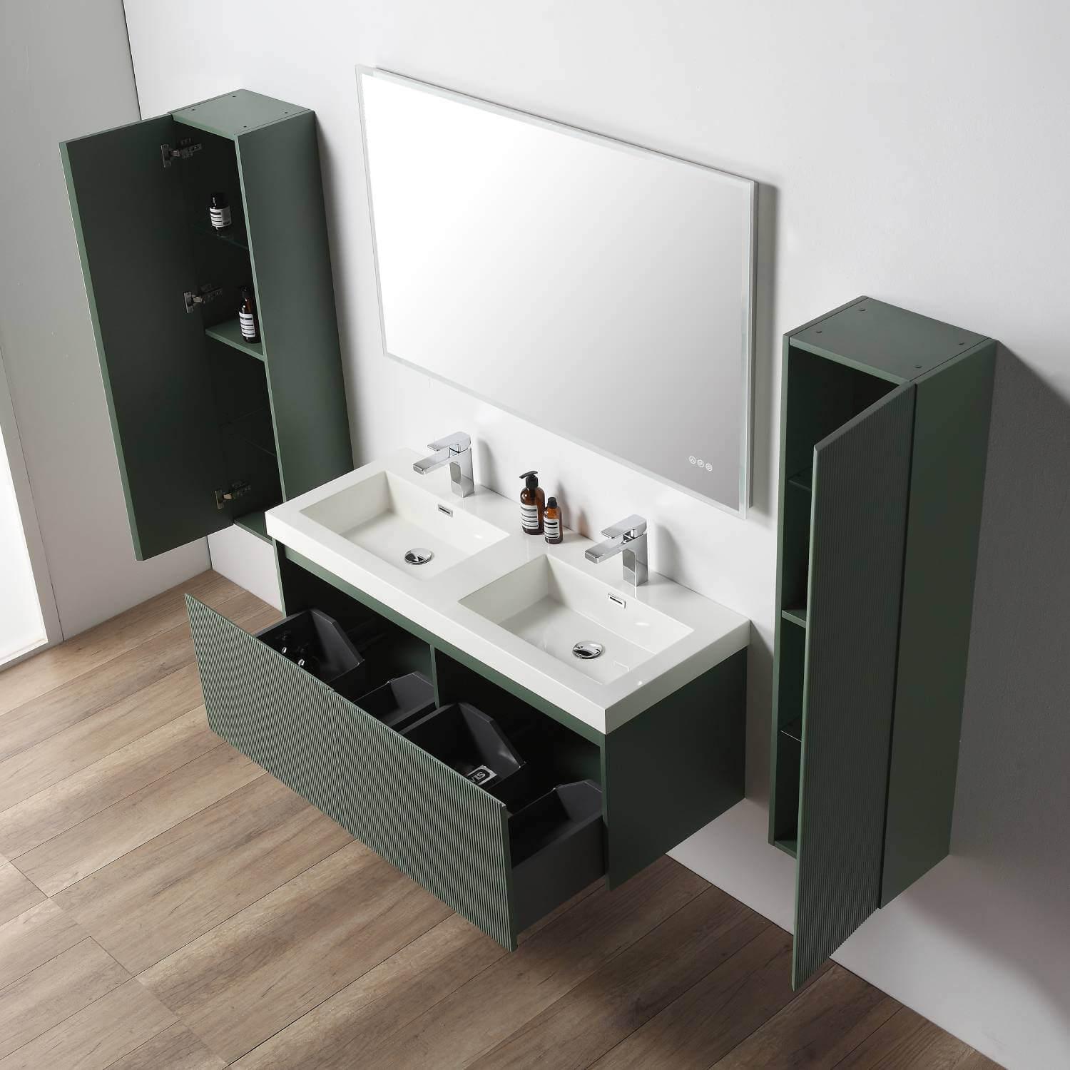 Blossom Positano 48" Floating Bathroom Vanity Single/ Double Sink & 2 Side Cabinet