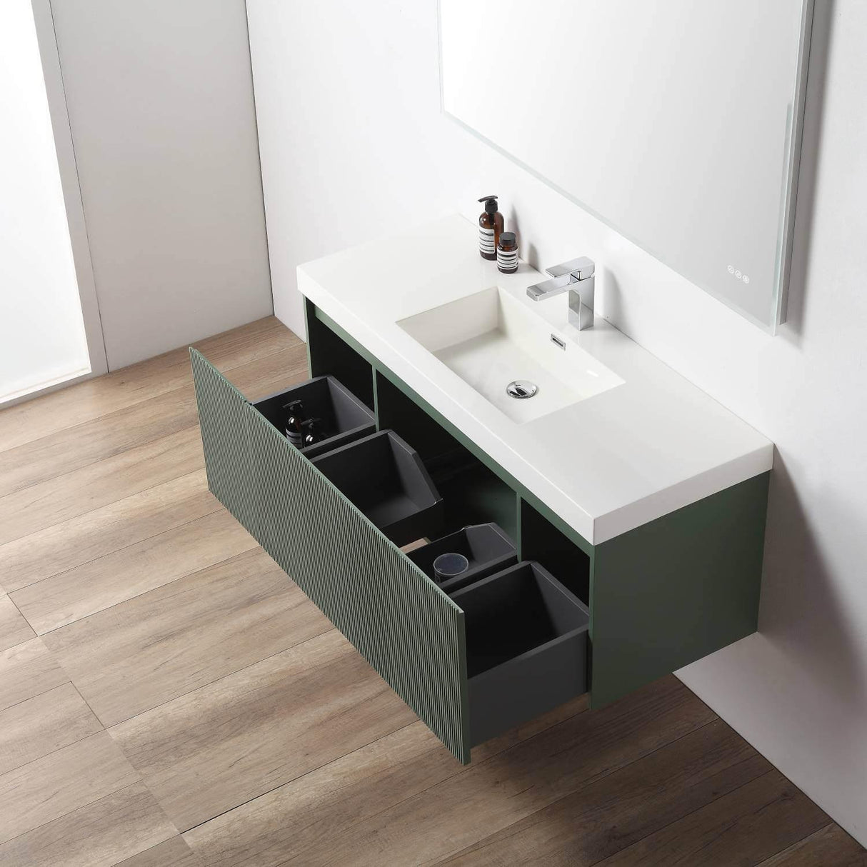 Blossom Positano 48" Floating Bathroom Vanity Single/ Double Sink & 2 Side Cabinet