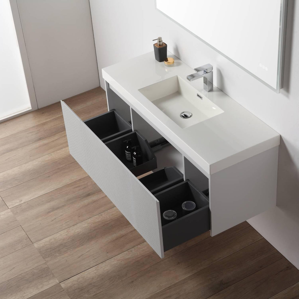 Sleek Minimalism: Blossom Positano Single Sink Floating Vanity 20" to 48"