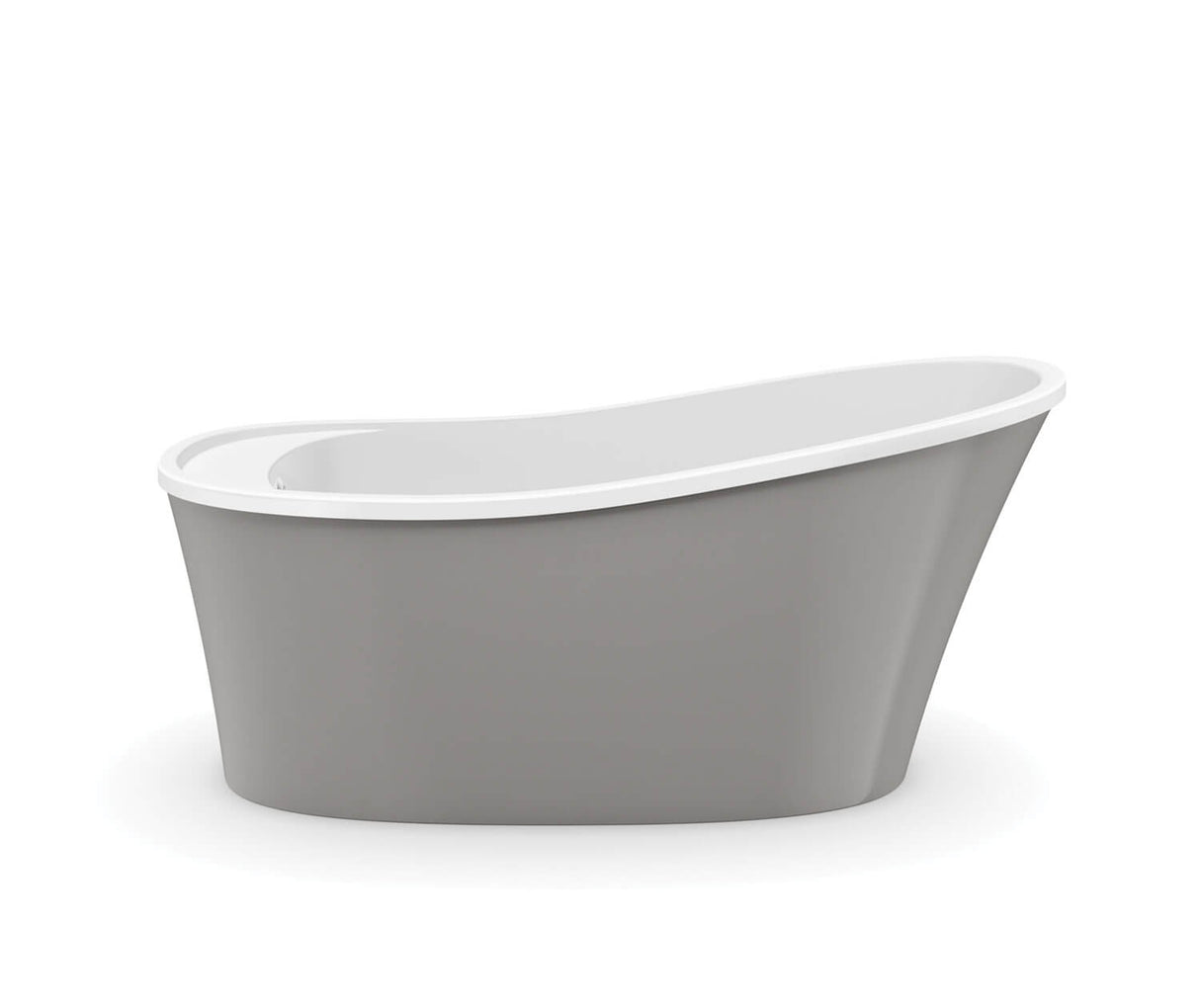 MAAX 106266-000-001-101 Ariosa 6032 Acrylic Freestanding End Drain Bathtub in White with Sterling Silver Skirt