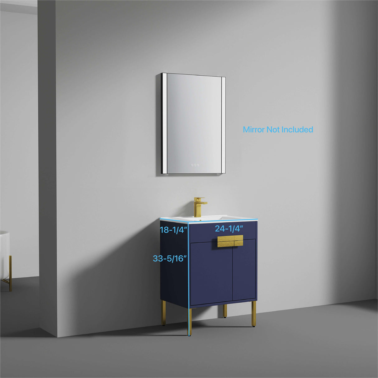 Blossom Bari 24", 30", or 36" Freestanding Bathroom Vanity with Ceramic Sink