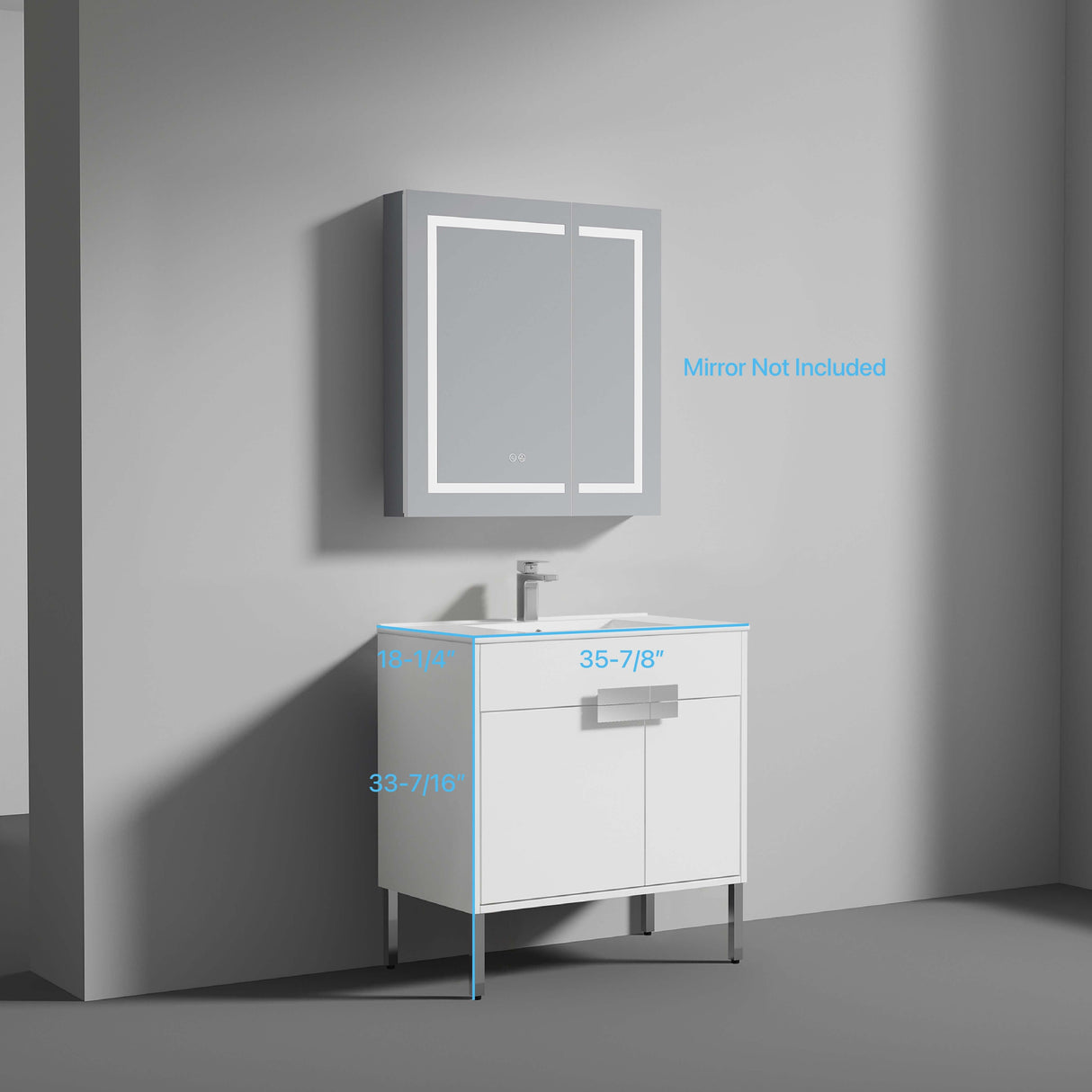 Blossom Bari 24", 30", or 36" Freestanding Bathroom Vanity with Ceramic Sink