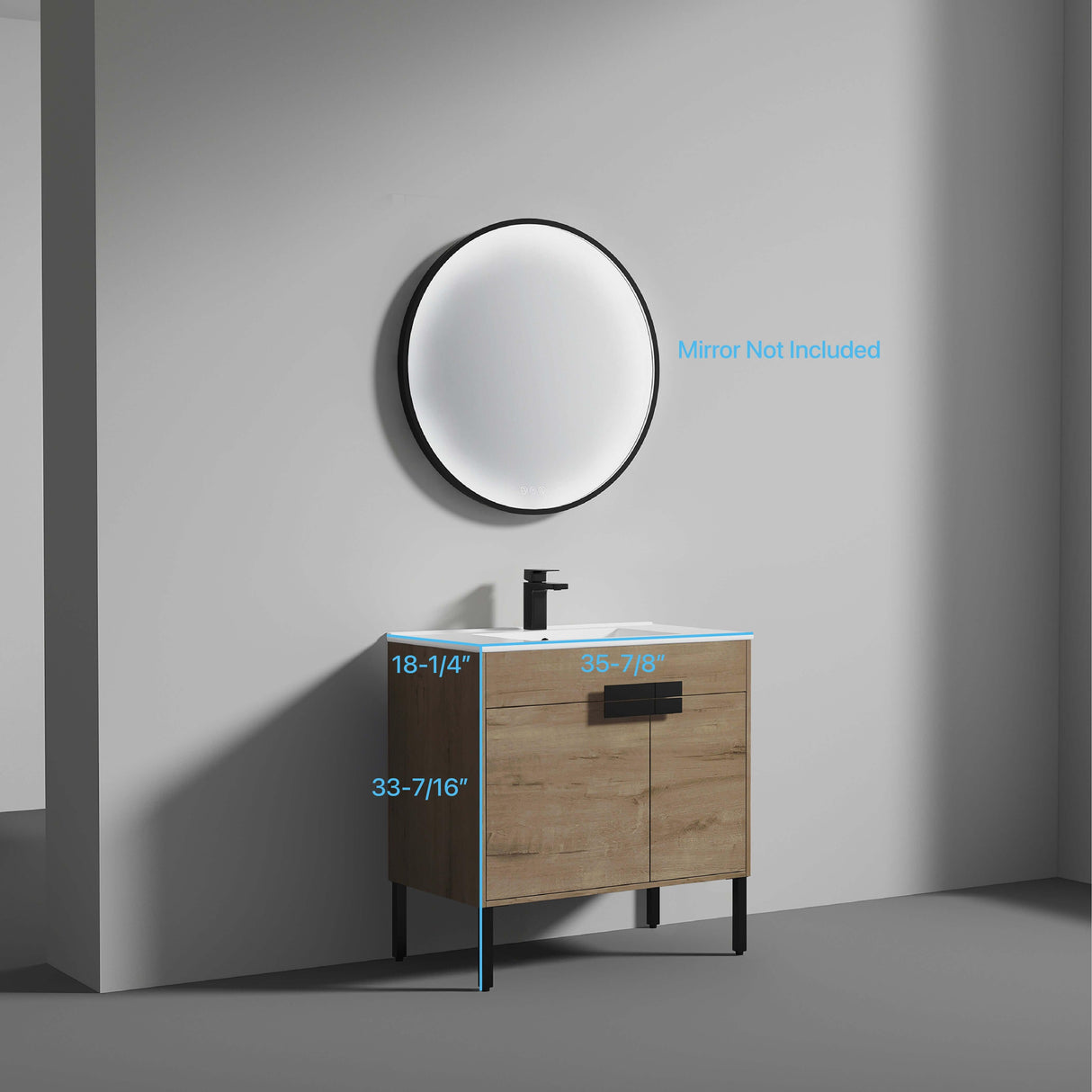 Blossom Bari 24", 30", or 36" Freestanding Bathroom Vanity with Ceramic Sink