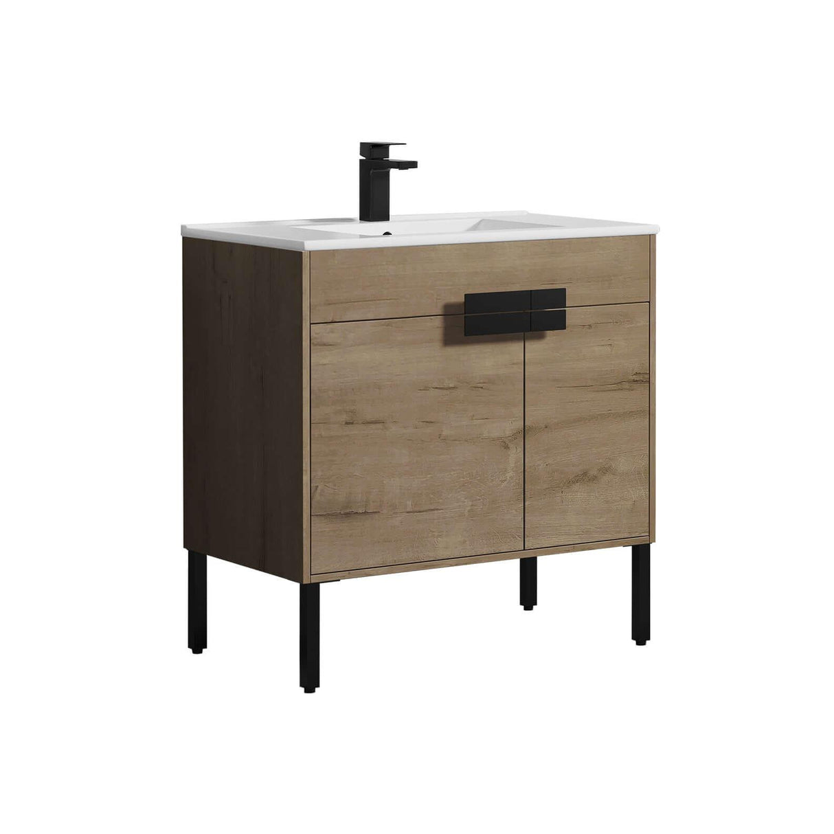 Blossom Bari 24", 30", or 36" Freestanding Bathroom Vanity with Ceramic Sink