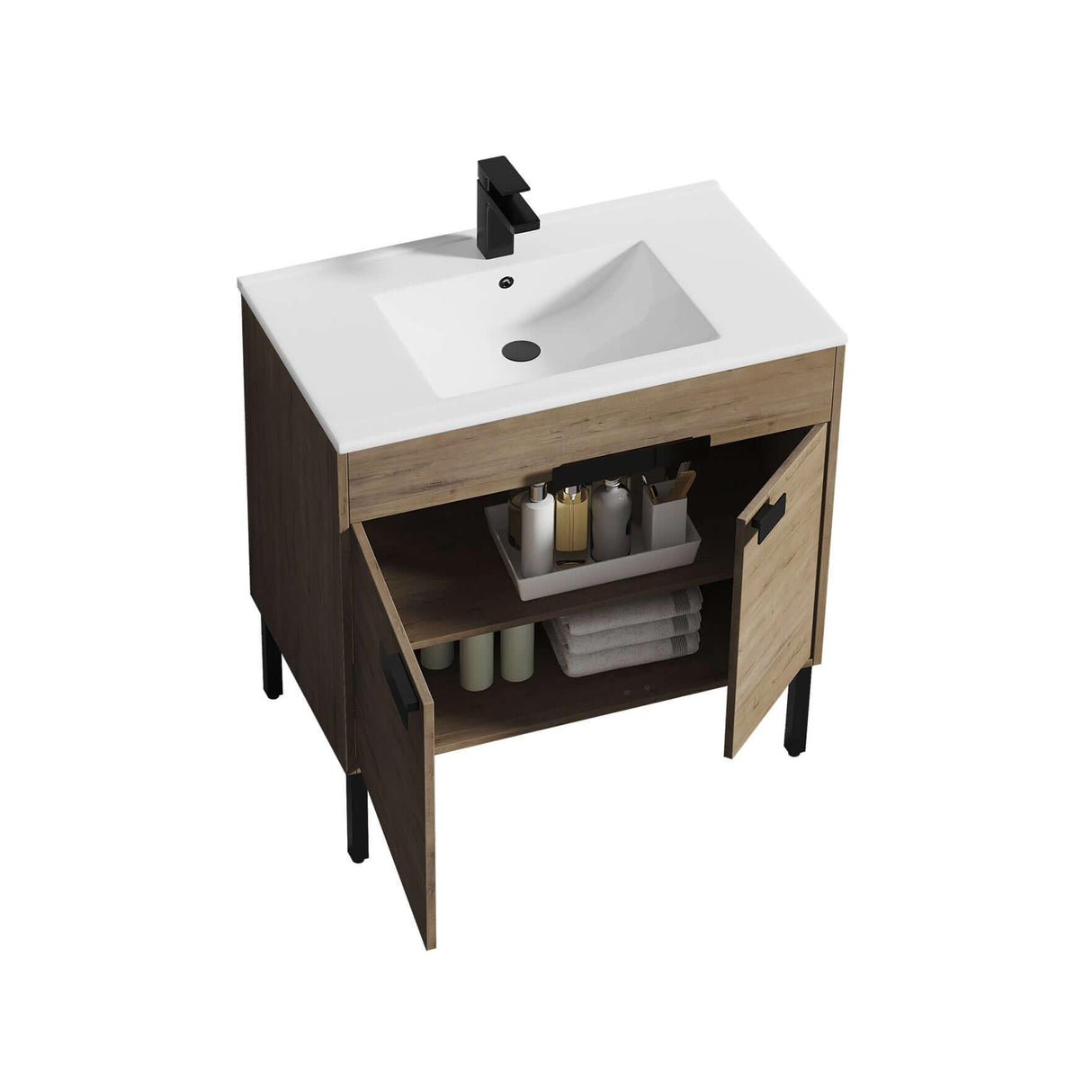 Blossom Bari 24", 30", or 36" Freestanding Bathroom Vanity with Ceramic Sink