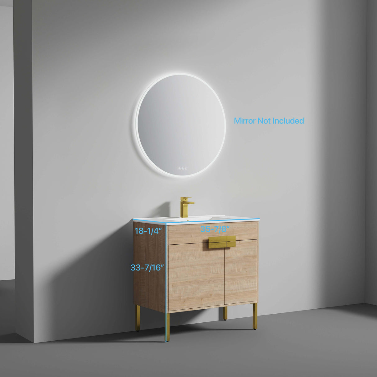 Blossom Bari 24", 30", or 36" Freestanding Bathroom Vanity with Ceramic Sink