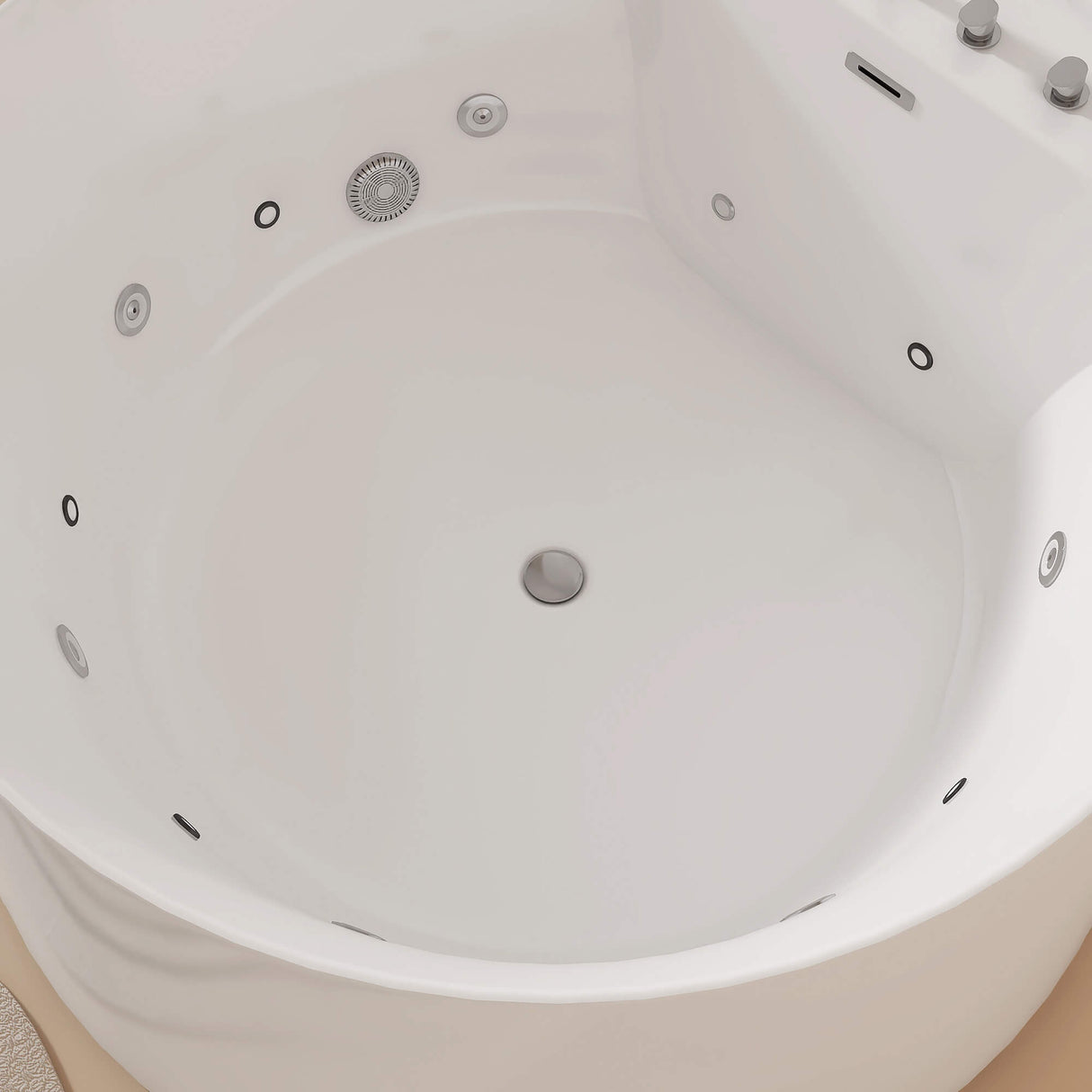 New England Home Goods Athos 47" Freestanding Tub in White - Stone Resin Solid Surface