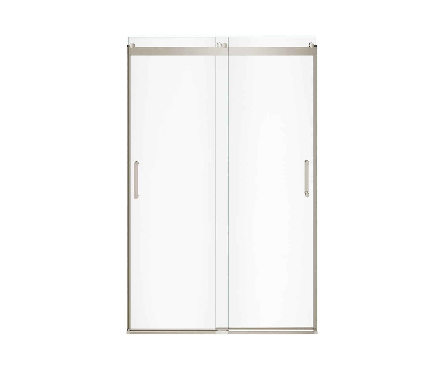 MAAX 136690-900-305-000 Revelation Round 44-47 in. x 70 ½-73 in. 6 mm Bypass Shower Door for Alcove Installation with Clear glass in Brushed Nickel