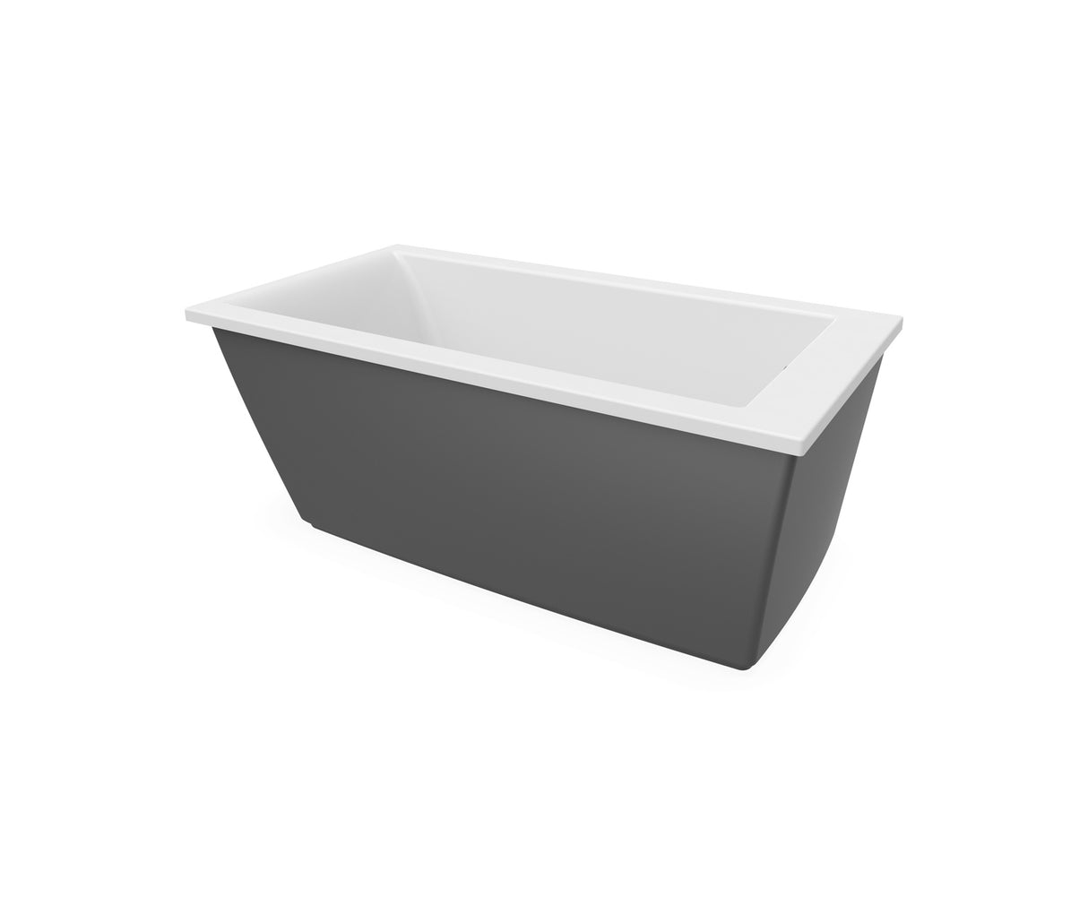 MAAX 106426-000-002-107 Elinor 6032 AcrylX Freestanding End Drain Bathtub in White with Thundey Grey Skirt