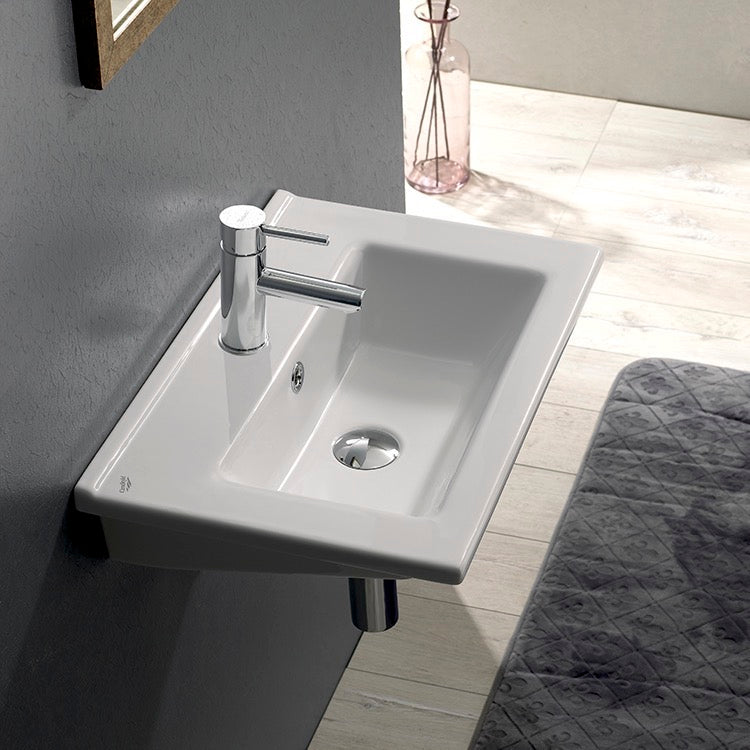 Rectangular White Ceramic Bathroom Sink