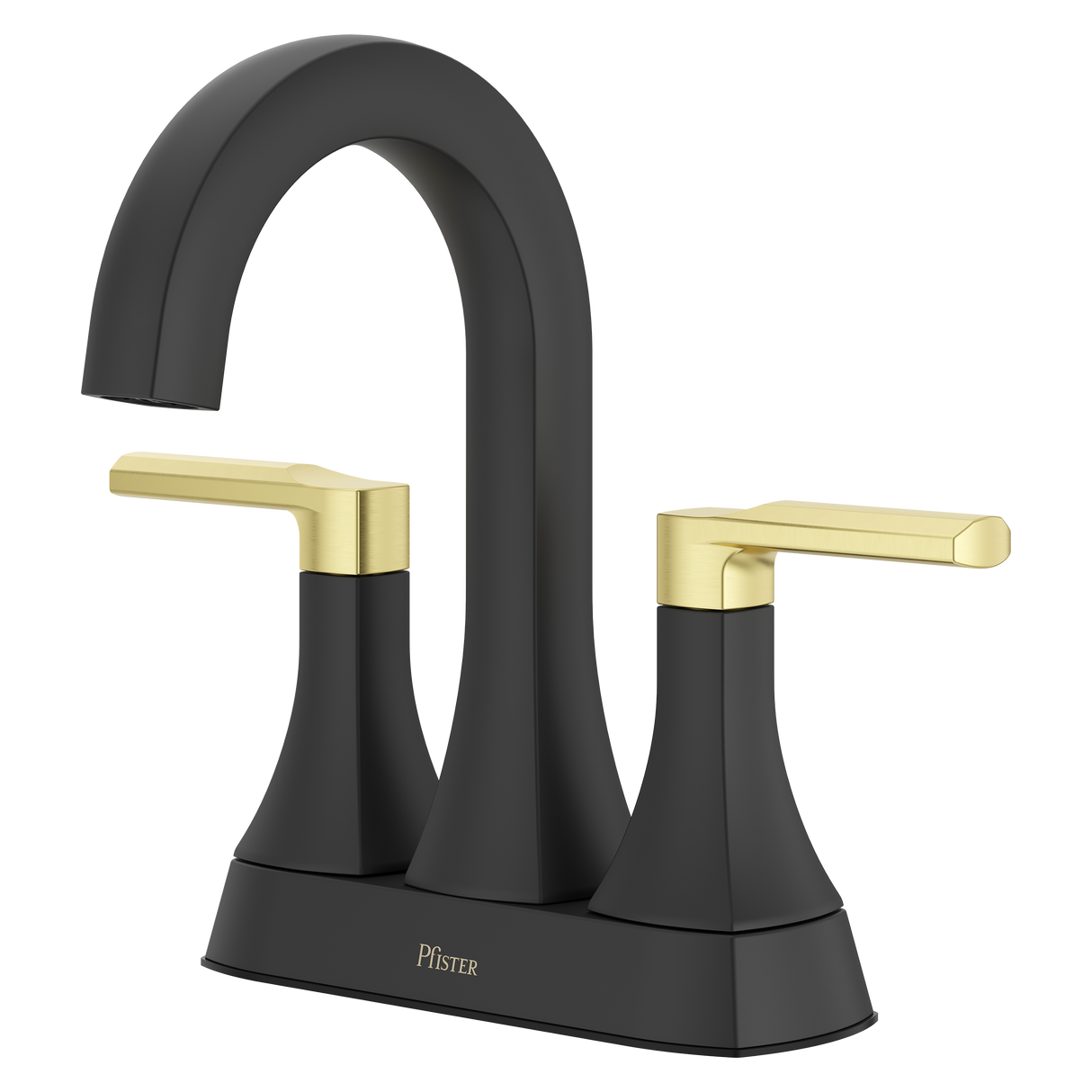 Vaneri 4" Centerset Lavatory Faucet in Matte Black and Brushed Gold