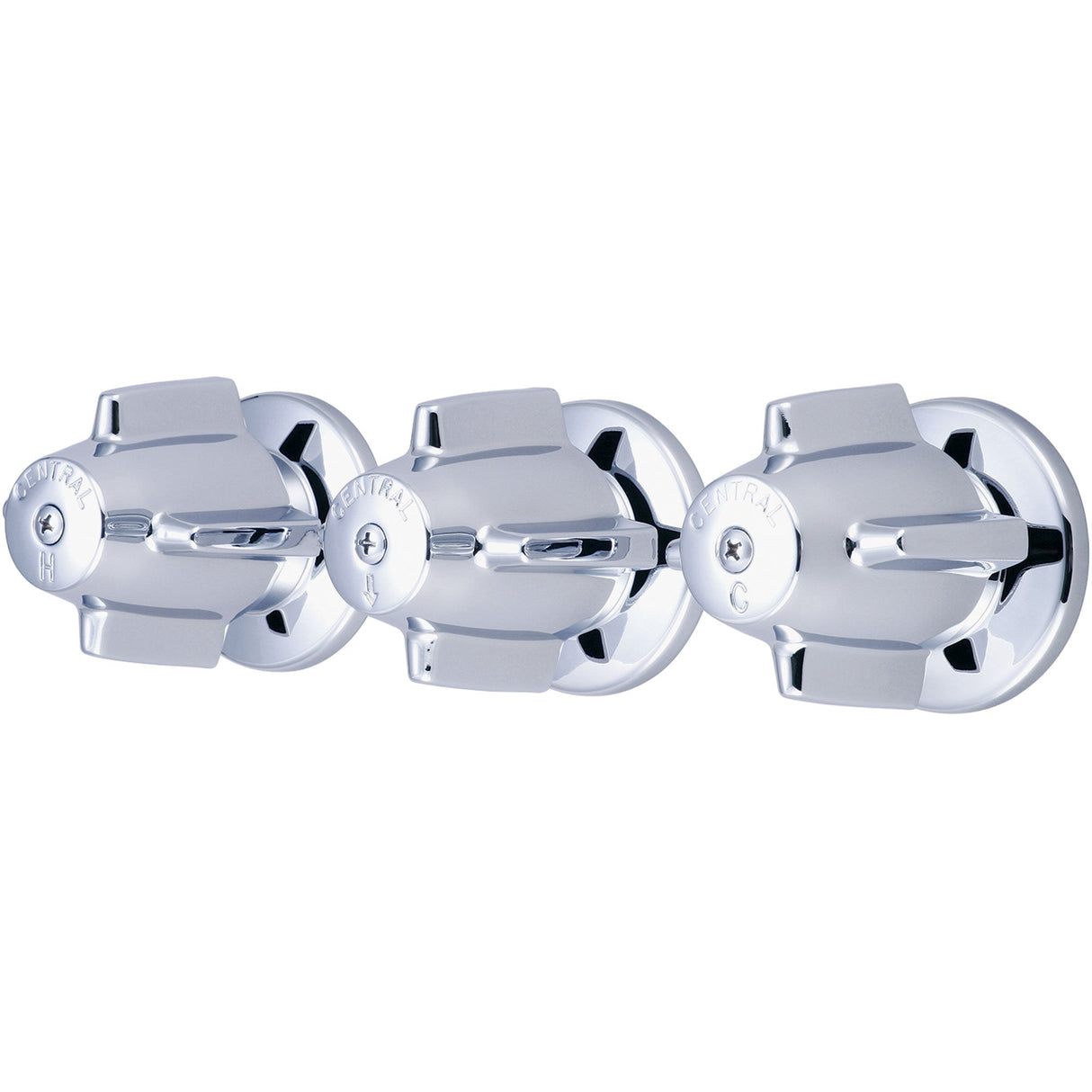 Central Brass 80850 Three Handle Valve Set in Polished Chrome