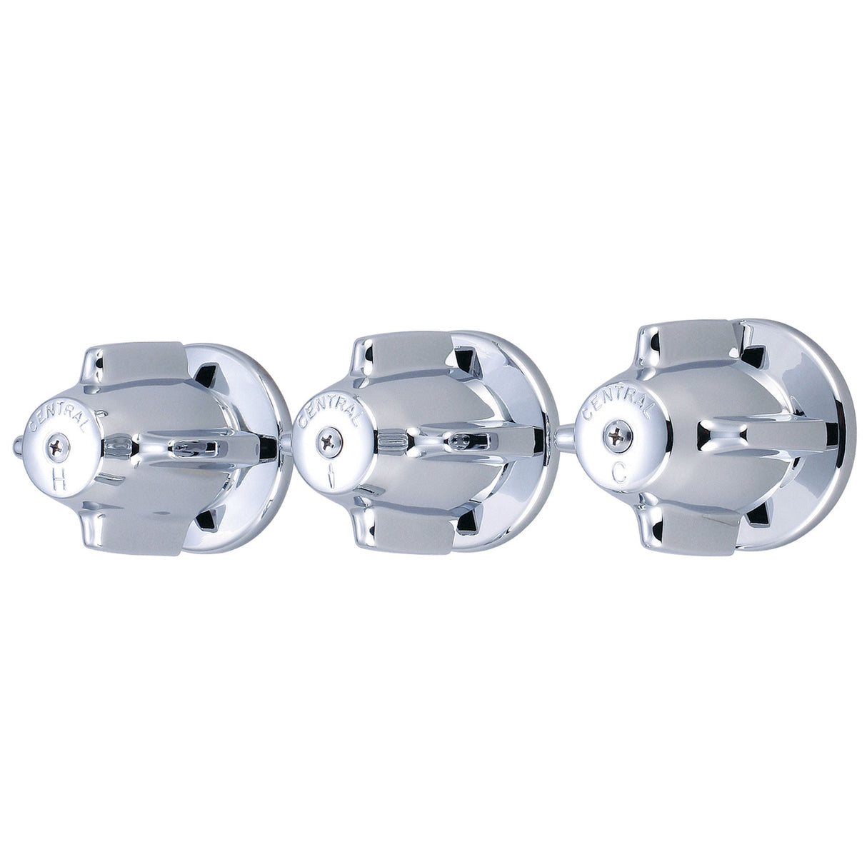 Central Brass 80950 Three Handle Valve Set in Polished Chrome